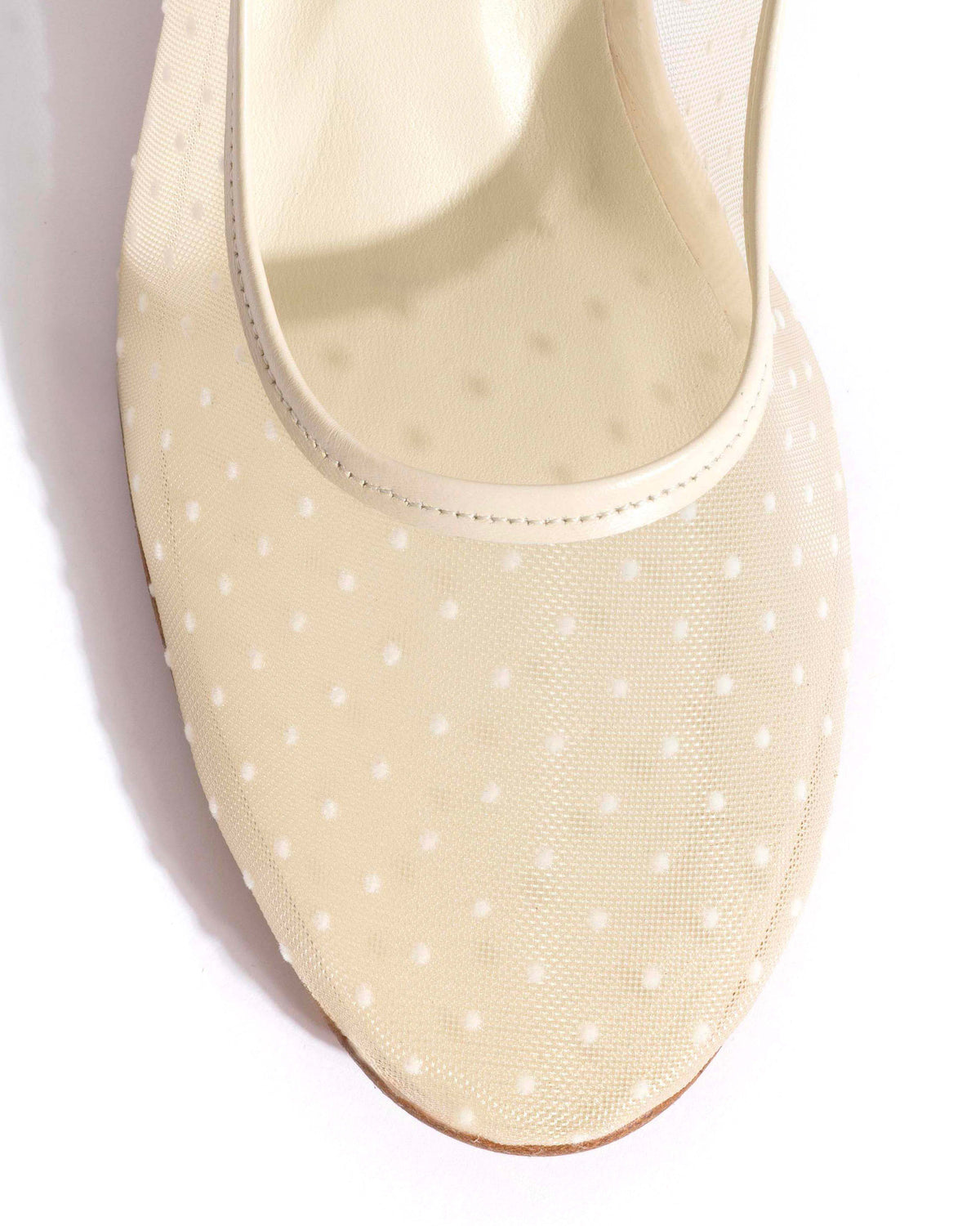 Sacha 40 mesh Shiny lamb & dot velvet mesh White sand