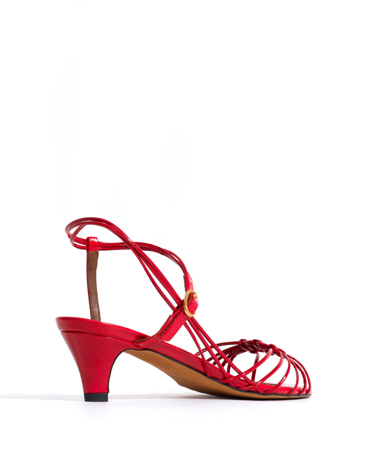 Savannah 40 hand-braided Crinkled polished goat Scarlet