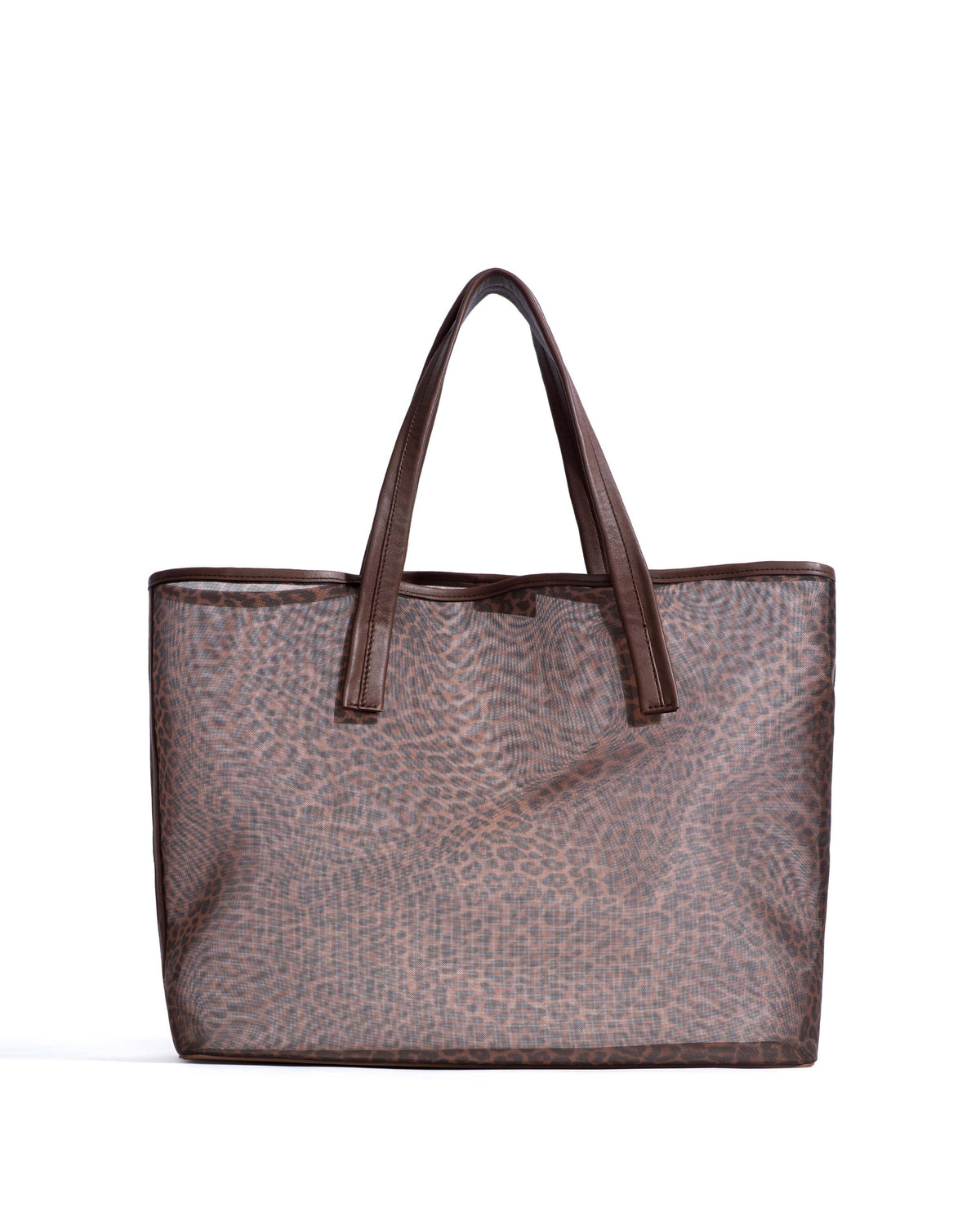 Ruba shopper mesh Shiny lamb & mesh Chocolate & leopard