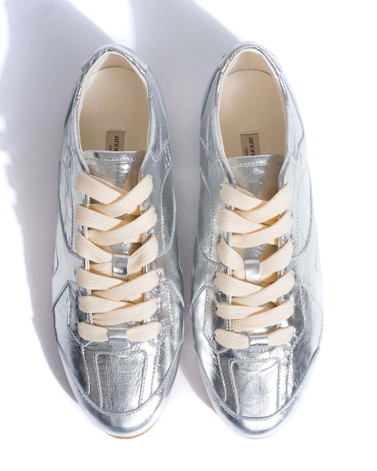 Sneakerina Crinkled metallic lamb Silver