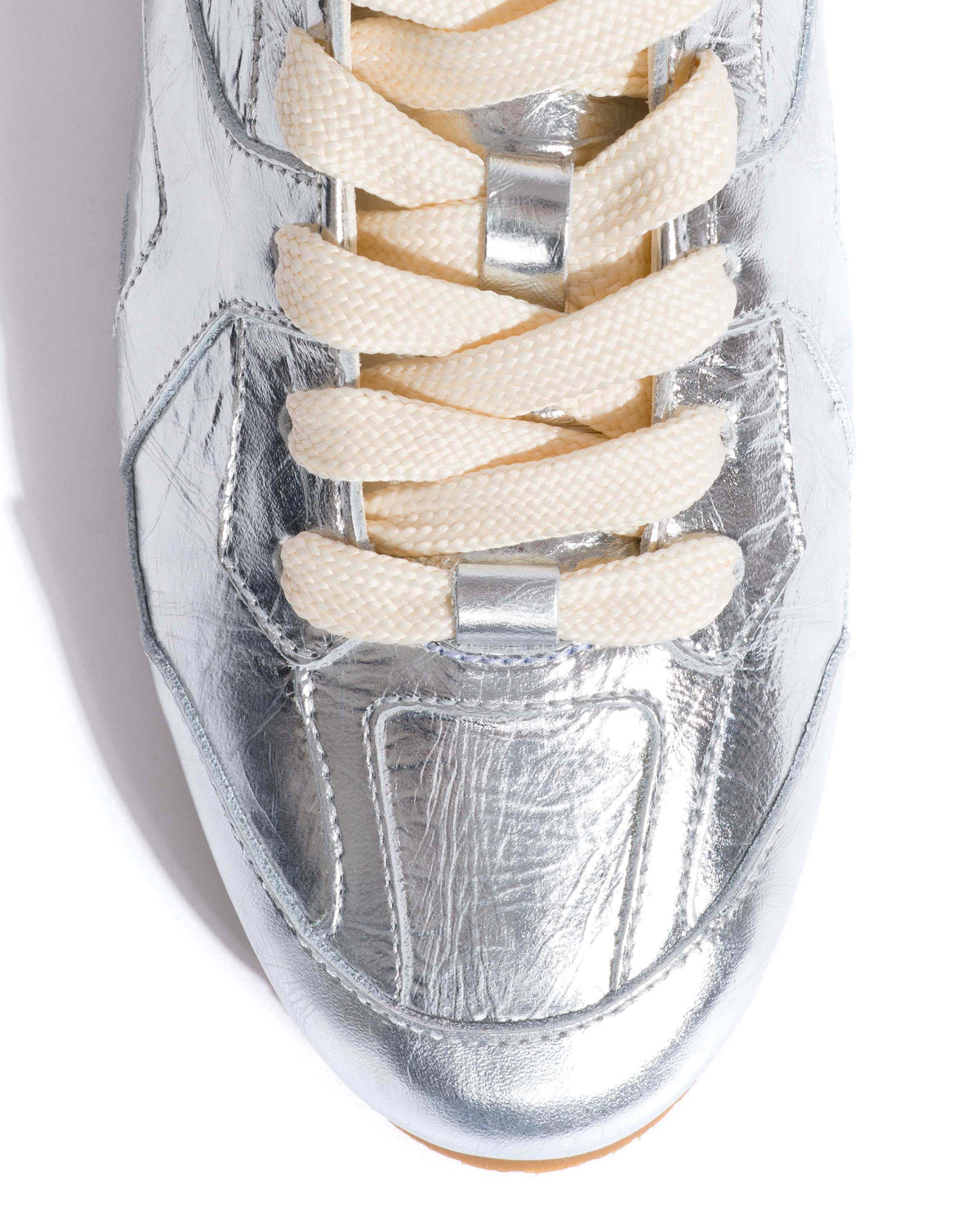Sneakerina Crinkled metallic lamb Silver
