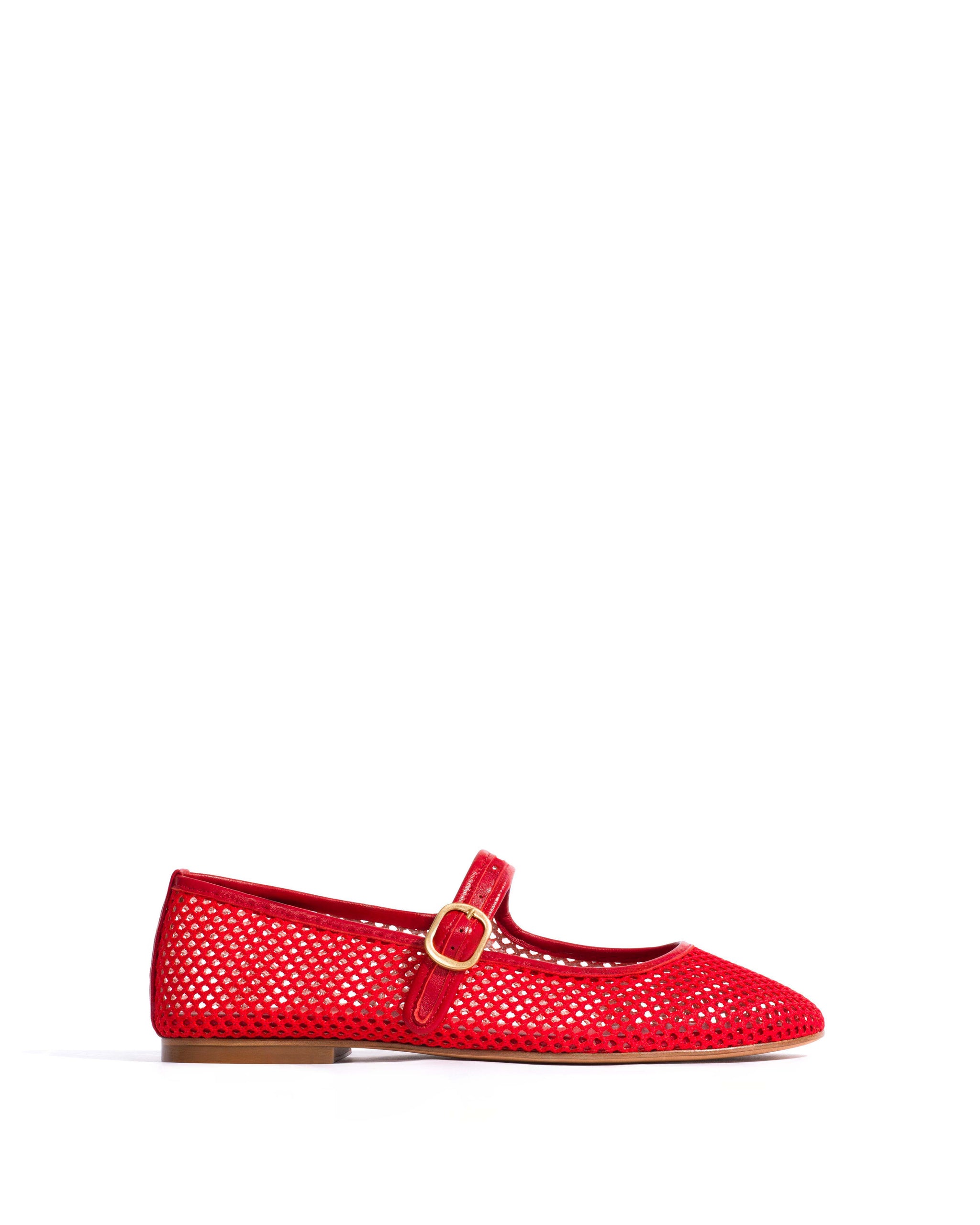 Lana netted mesh Shiny lamb & netted mesh Ruby red - Anonymous Copenhagen Flat-loafers & ballerinas & pumps