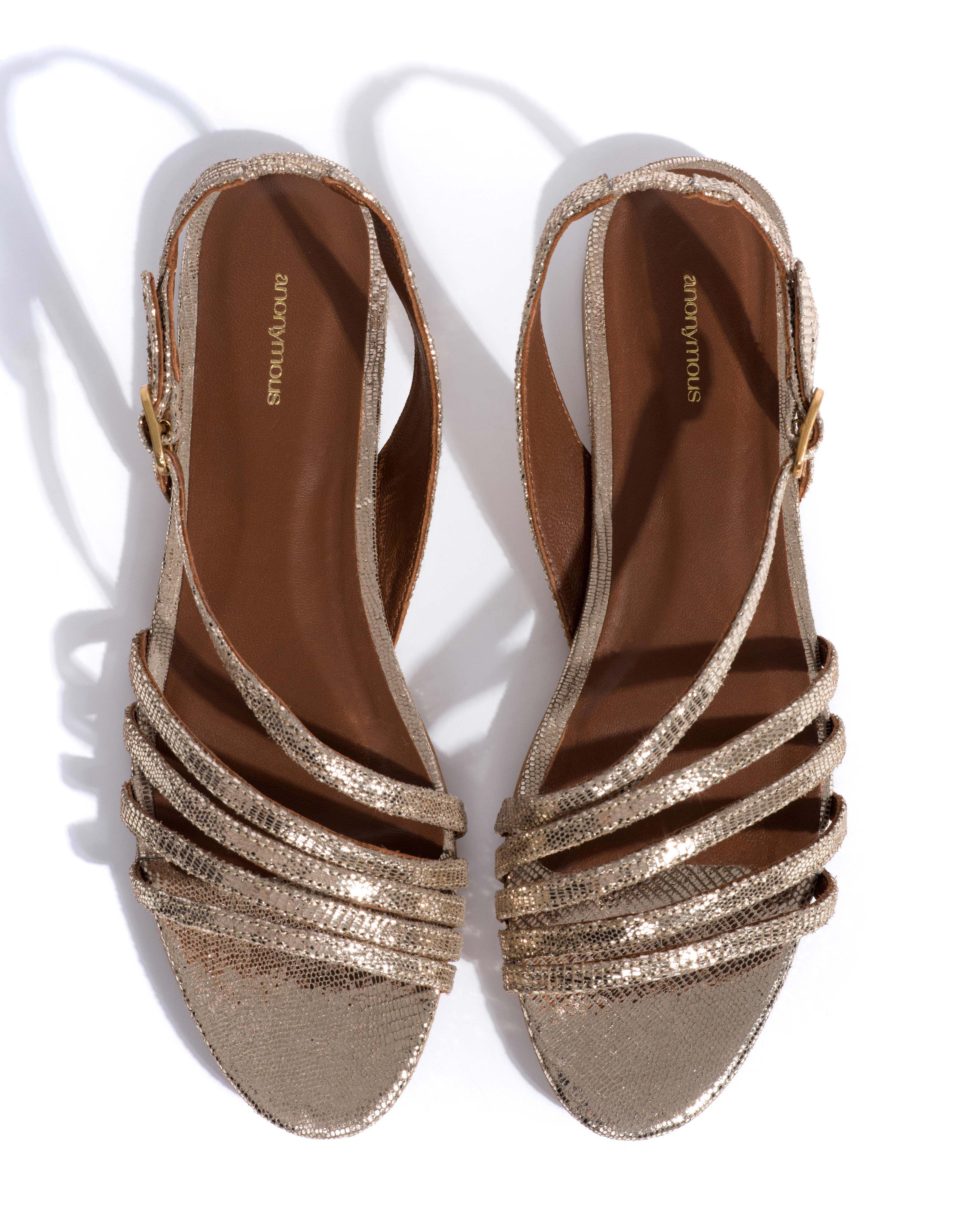 Naia 10 Lizard metallic goat Vintage champagne