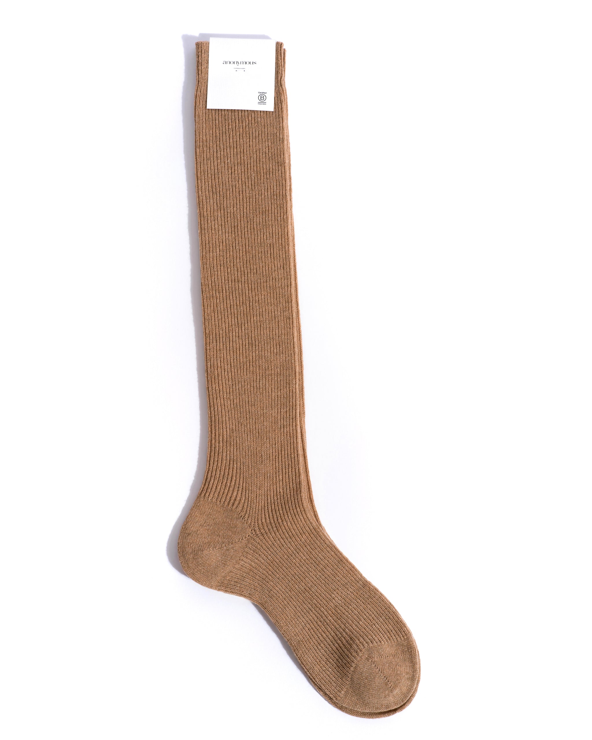 Lanai knee-high cashmere socks 70% wool 30% cashmere Camel