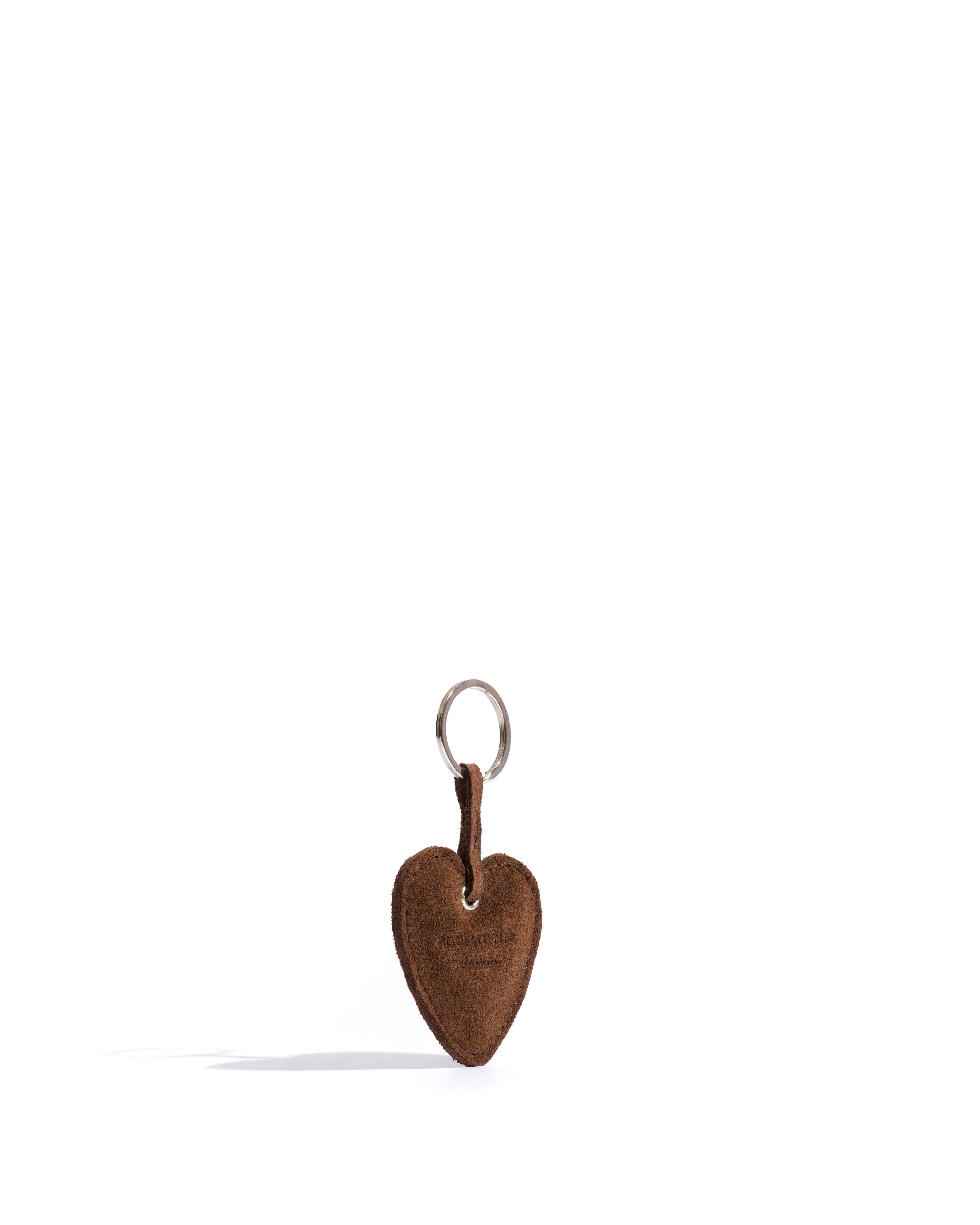 Heart keyring Calf suede Chocolate