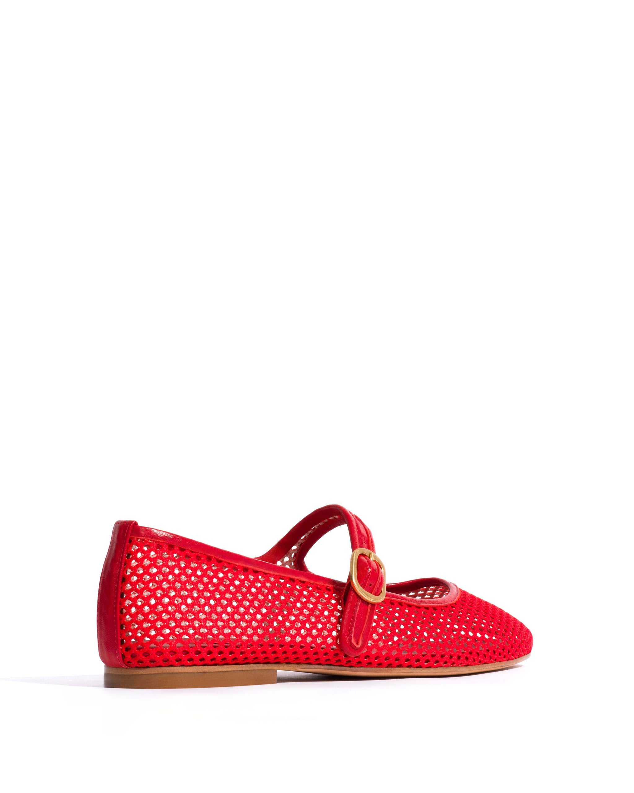Lana netted mesh Shiny lamb & netted mesh Ruby red - Anonymous Copenhagen Flat-loafers & ballerinas & pumps