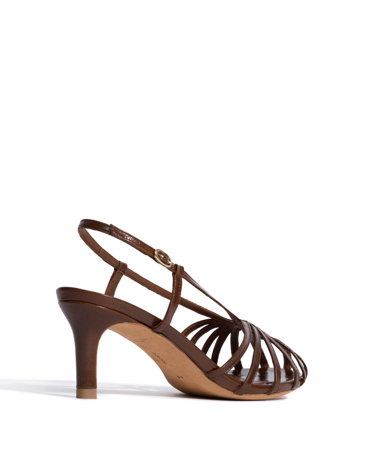 Candace 55 Crinkled polished goat Caramel brown