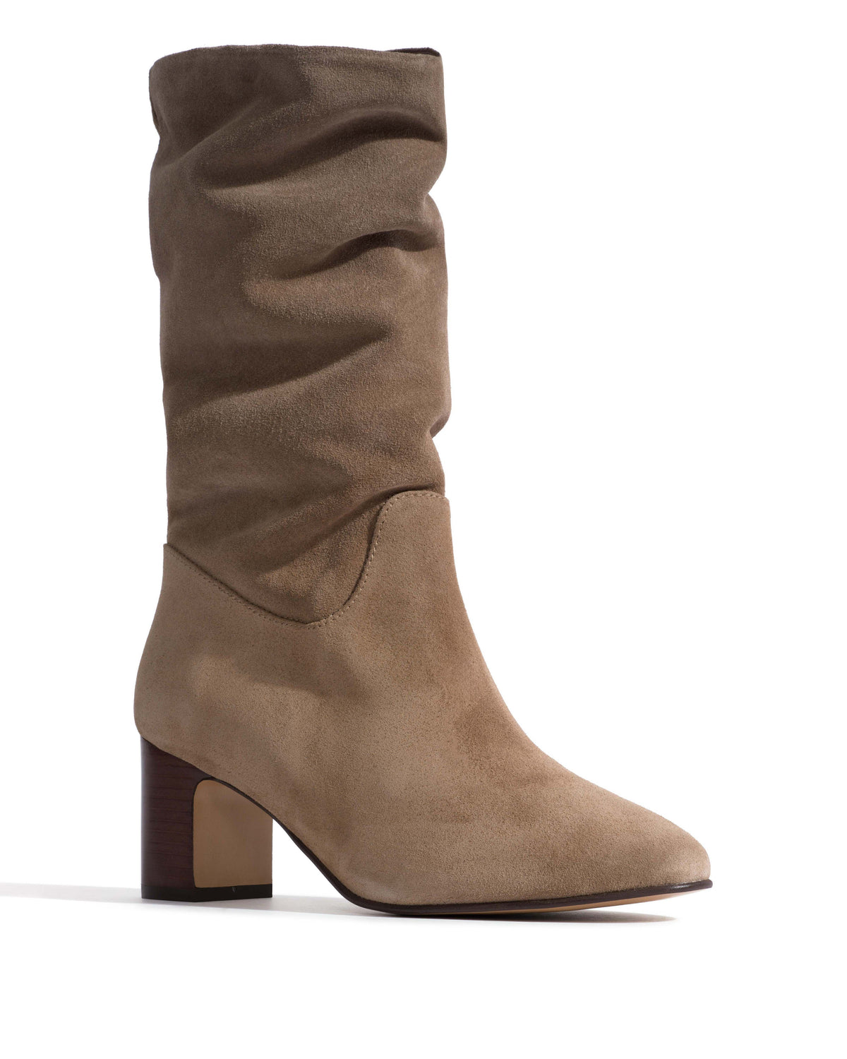 Cacha 55 stacked Calf suede Mushroom