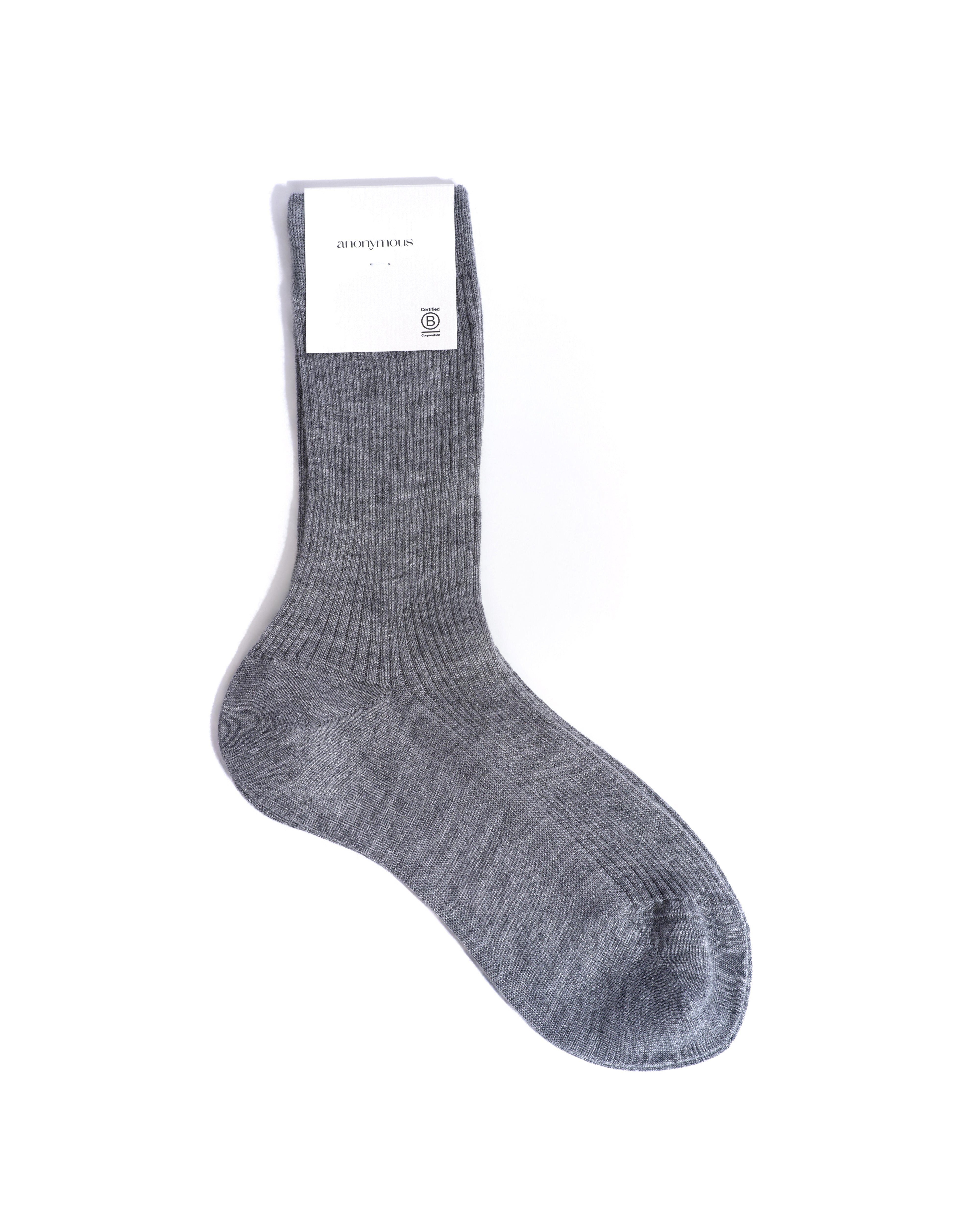 Ines silk cashmere socks 30% silk 70% cashmere Shark grey