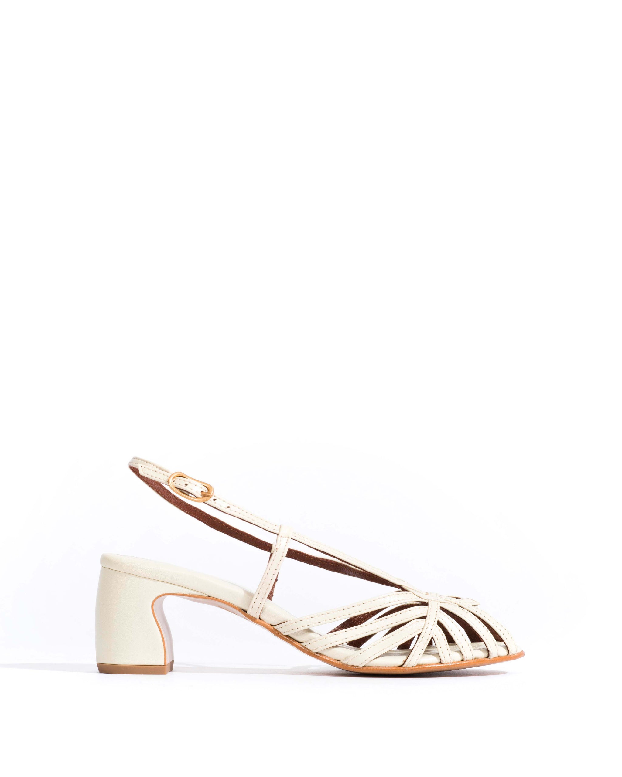 Briddie 50 heart Shiny lamb White sand - Anonymous Copenhagen Shoes