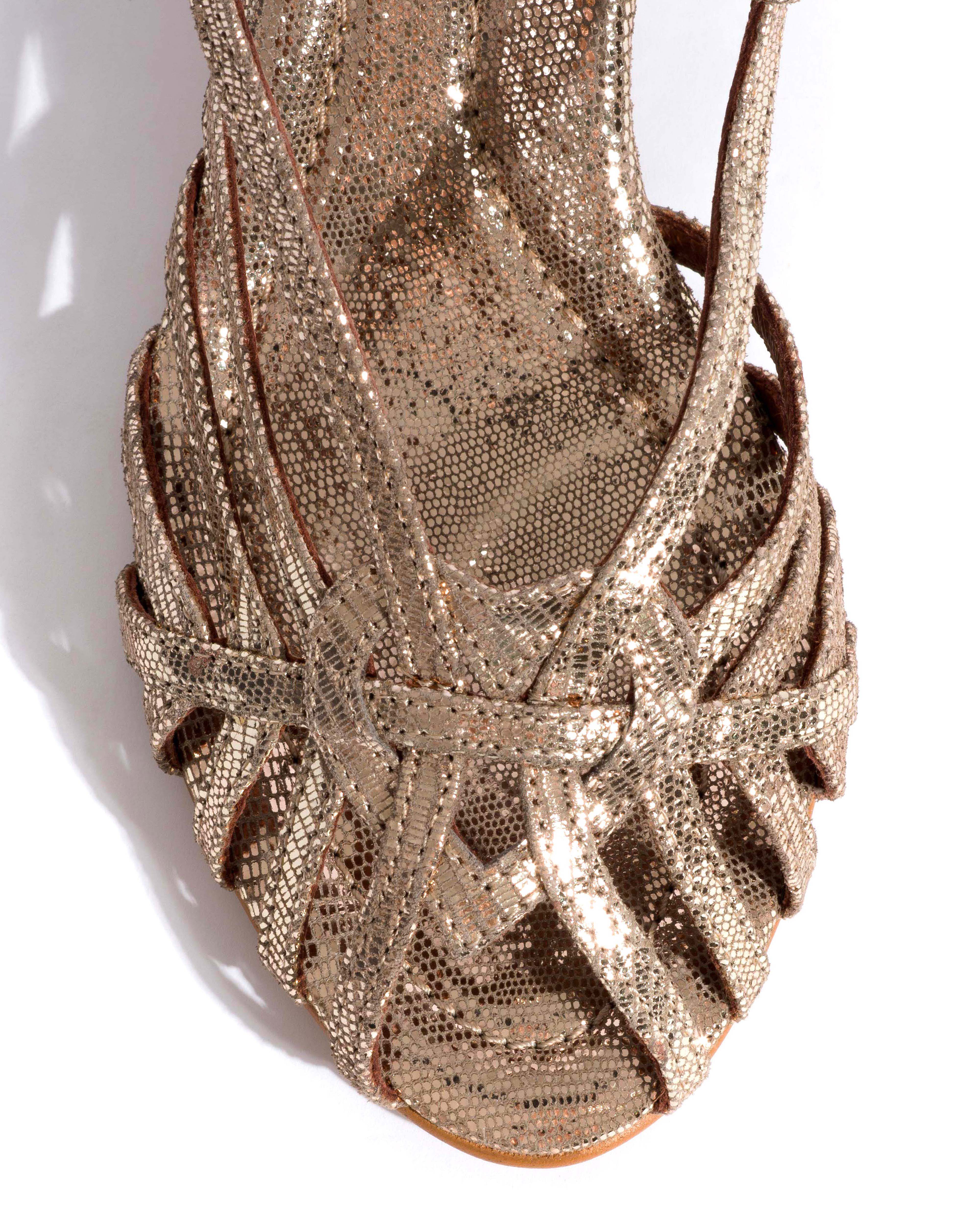 Briddie 50 heart Lizard metallic goat Vintage champagne