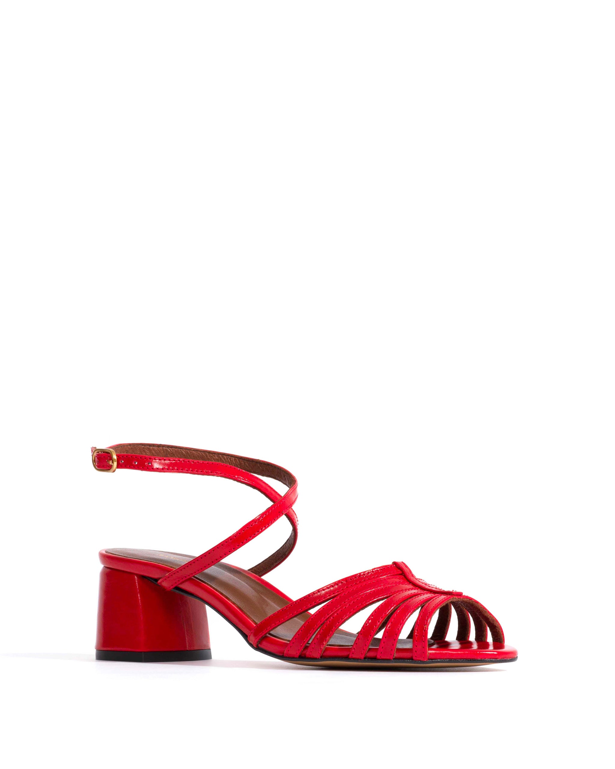 Tangie open Crinkled polished goat Scarlet - Anonymous Copenhagen Heels