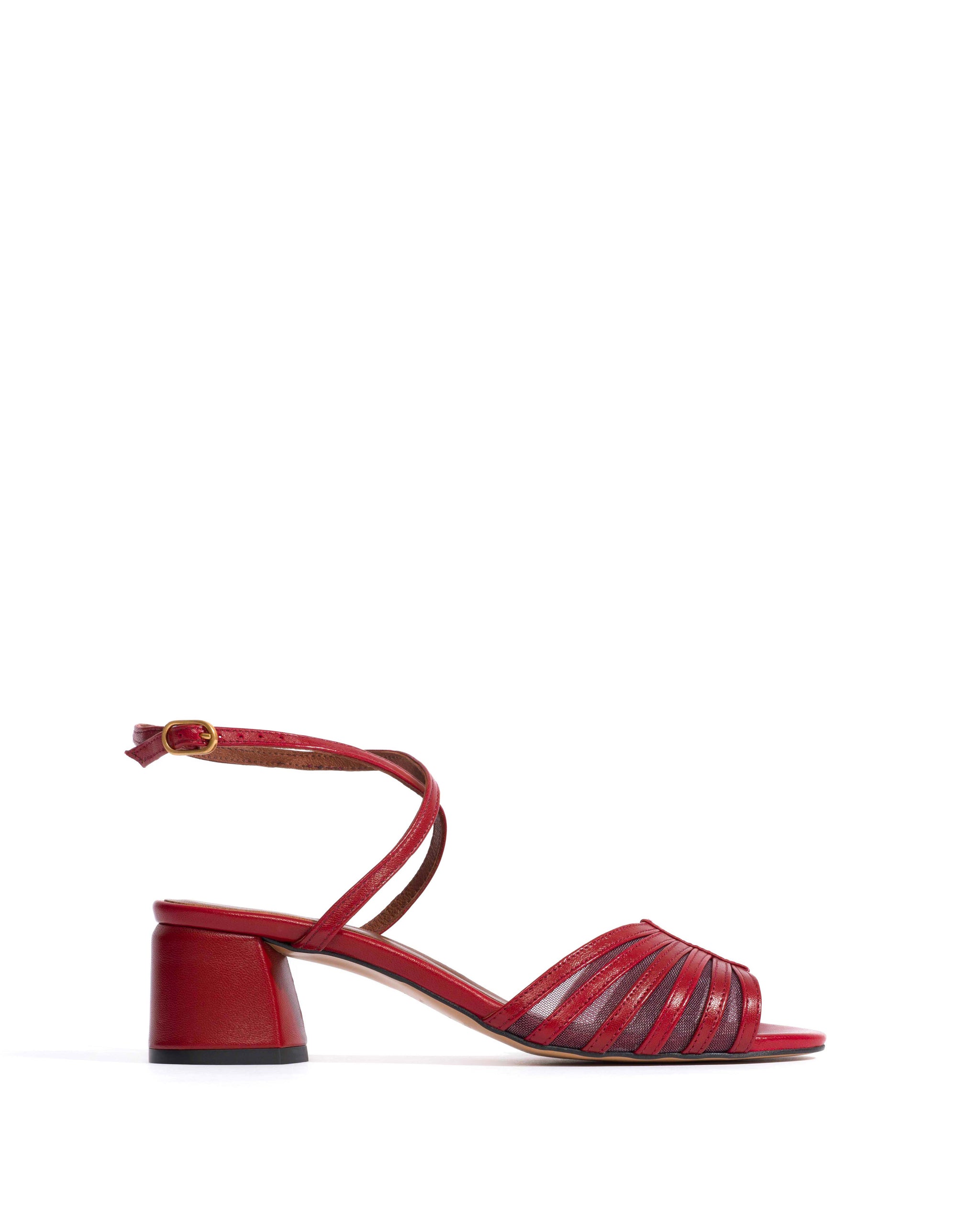Tangie mesh Shiny lamb & mesh Pomegranate - Anonymous Copenhagen Heels