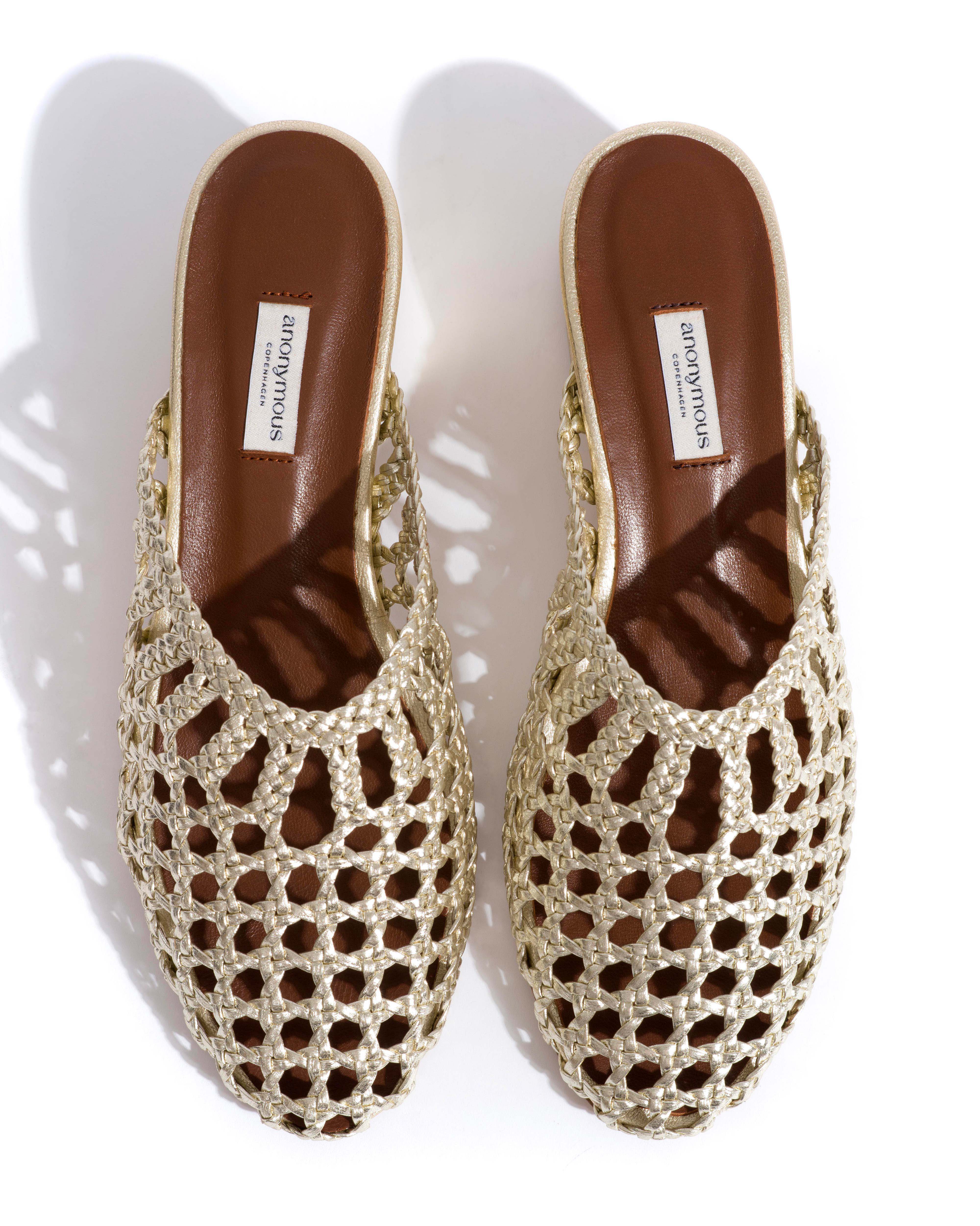 Sabrina 40 hand-braided leather Champagne