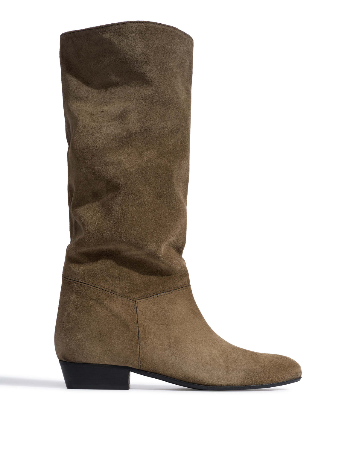 Jasmina 20 Calf suede & sleek leather Dried olive & espresso brown