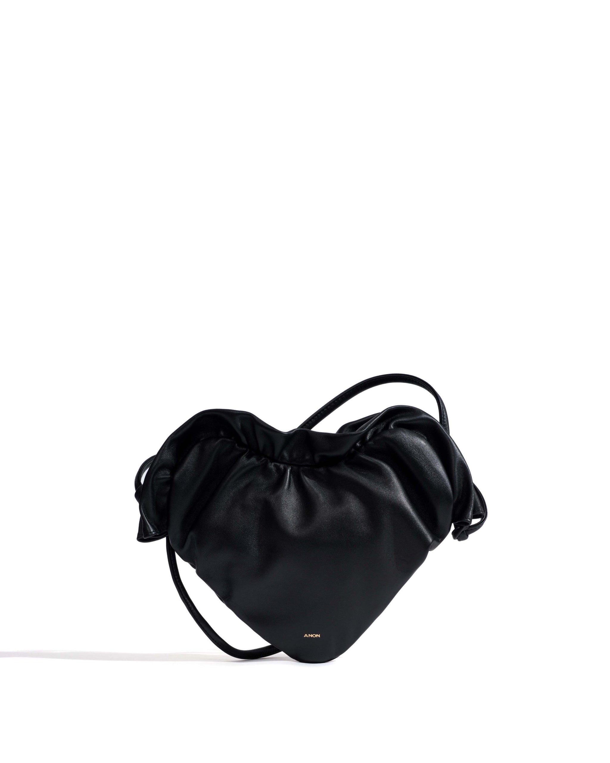 Zally classic heart bag Shiny lamb Black