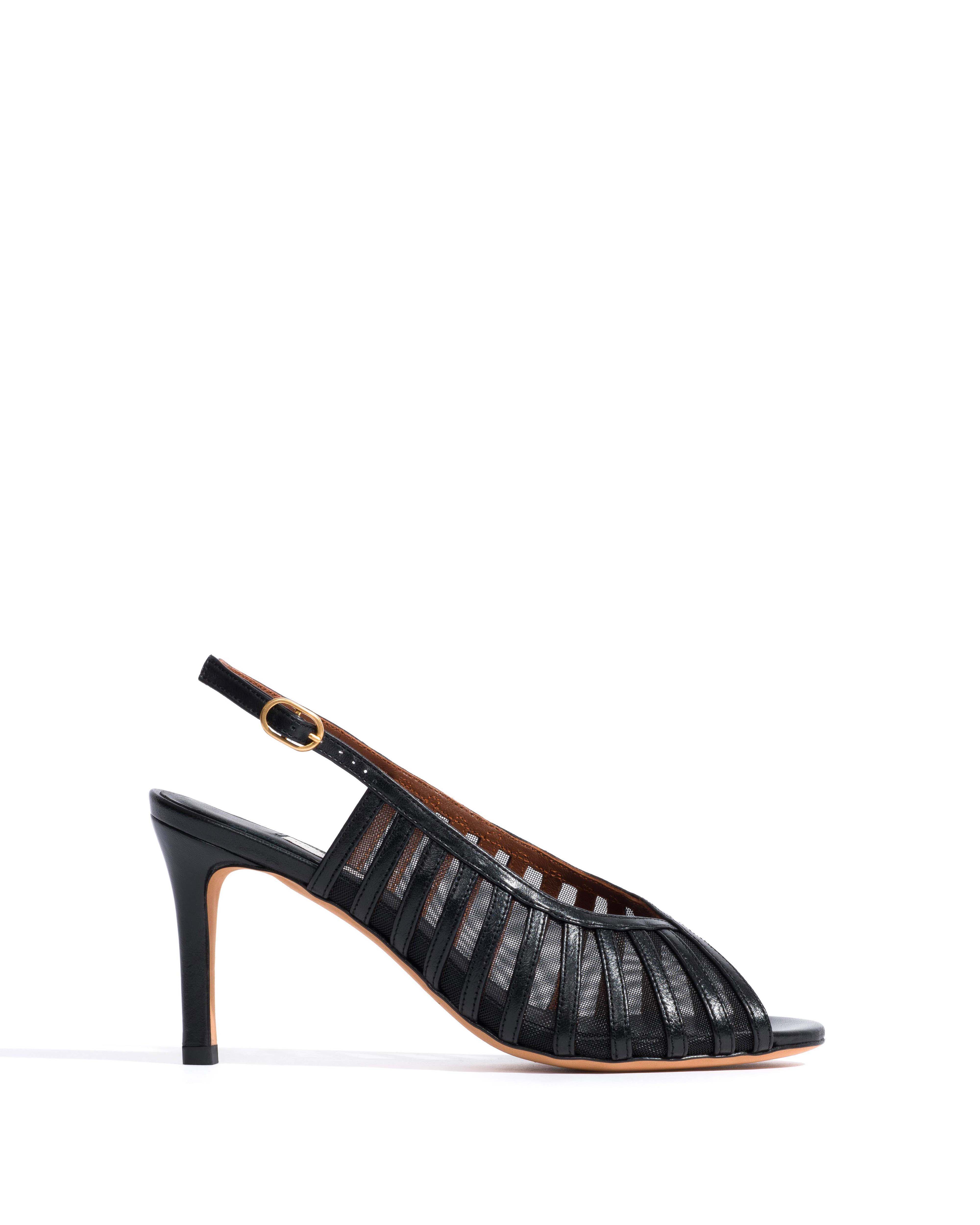 Carminho 75 mesh Shiny lamb & mesh Black