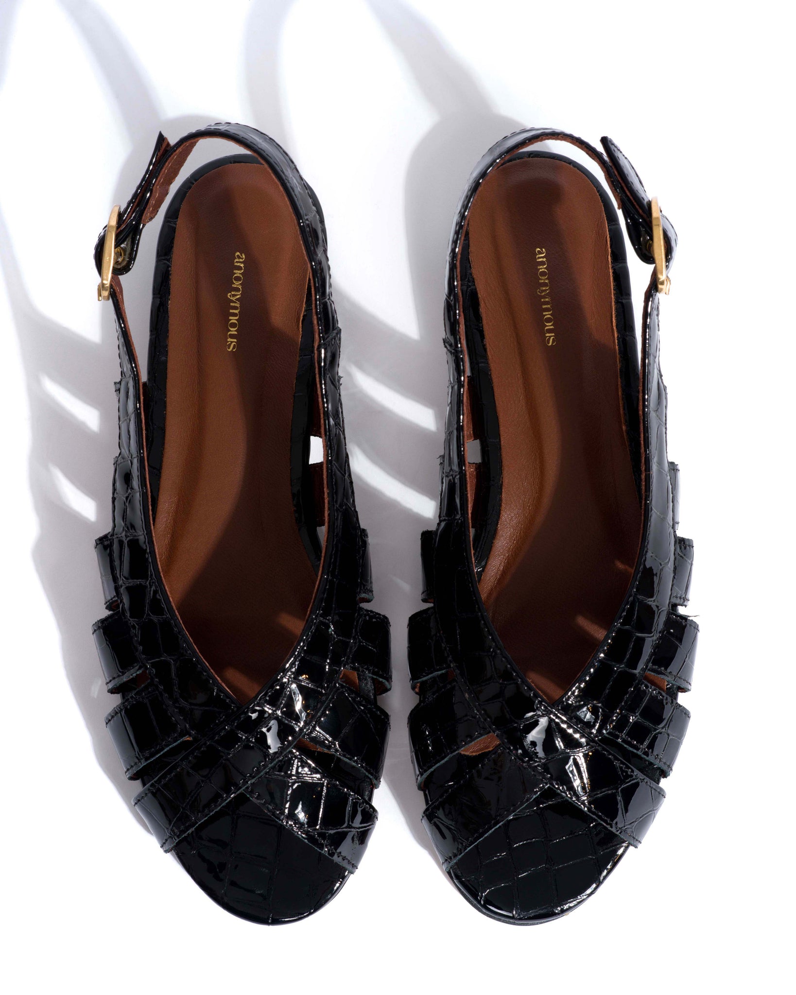 Sophie 20 Polished croco calf Black– Anonymous Copenhagen DK