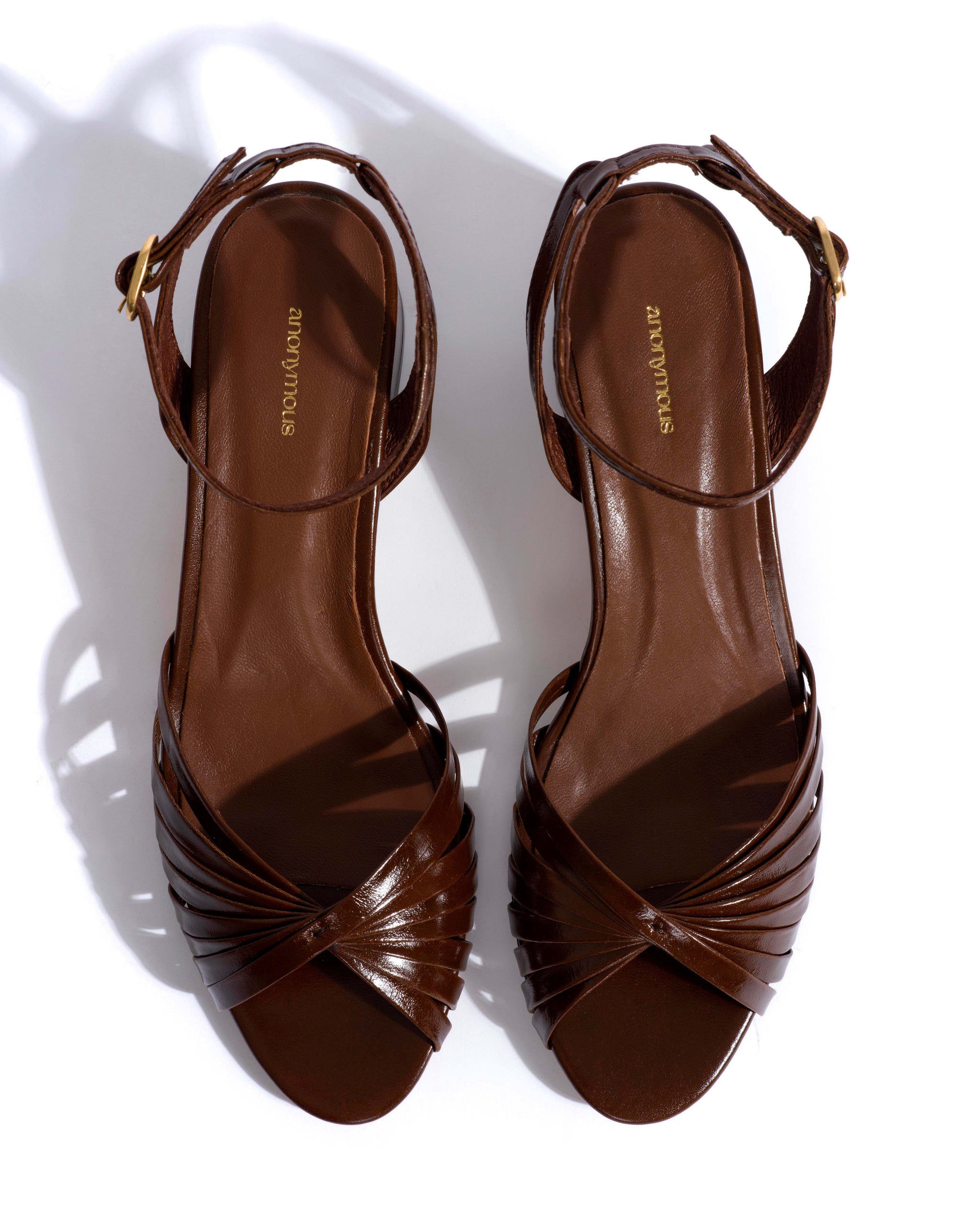 Margriet Crinkled polished goat Caramel brown - Anonymous Copenhagen Shoes