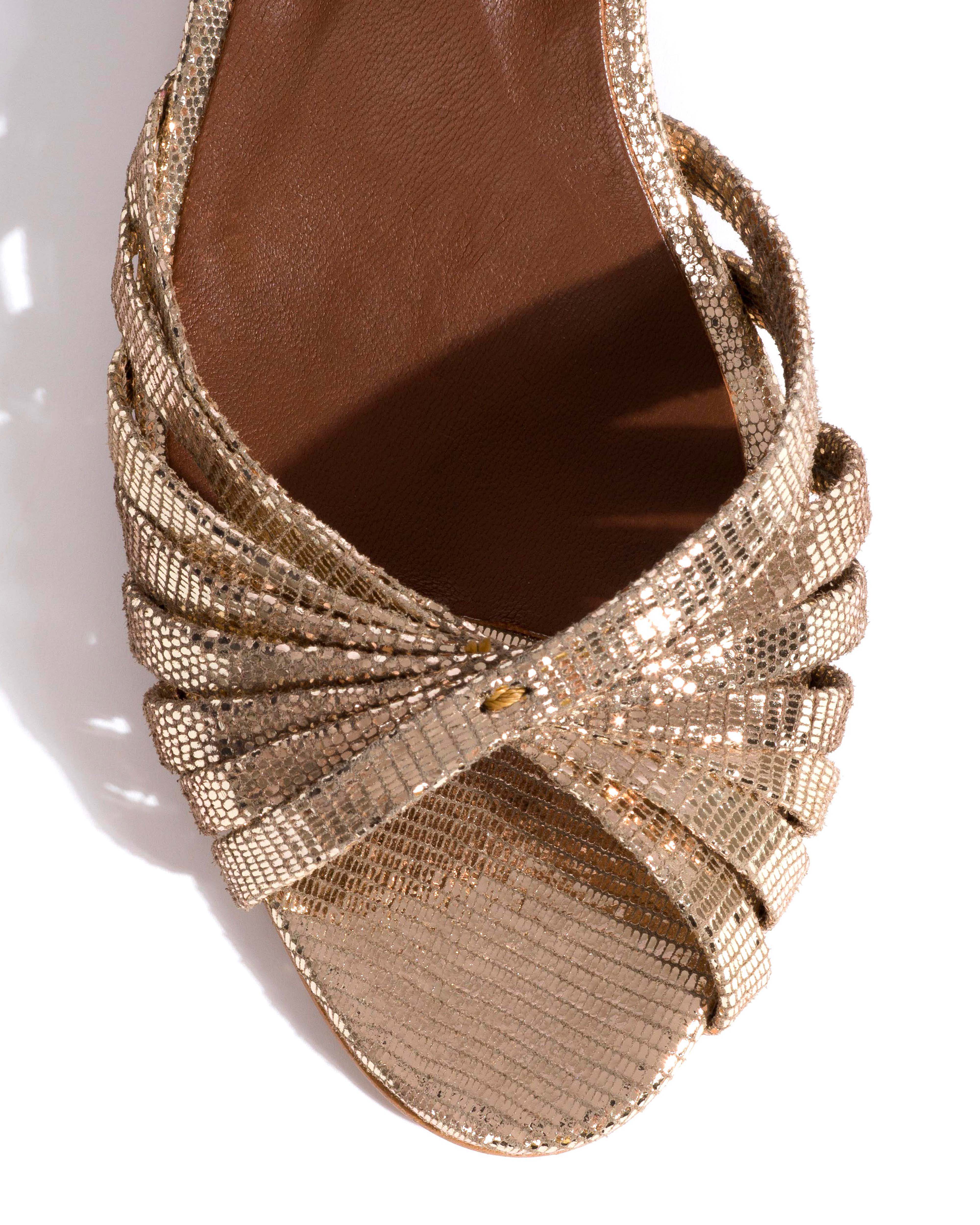 Margriet Lizard metallic goat Vintage champagne