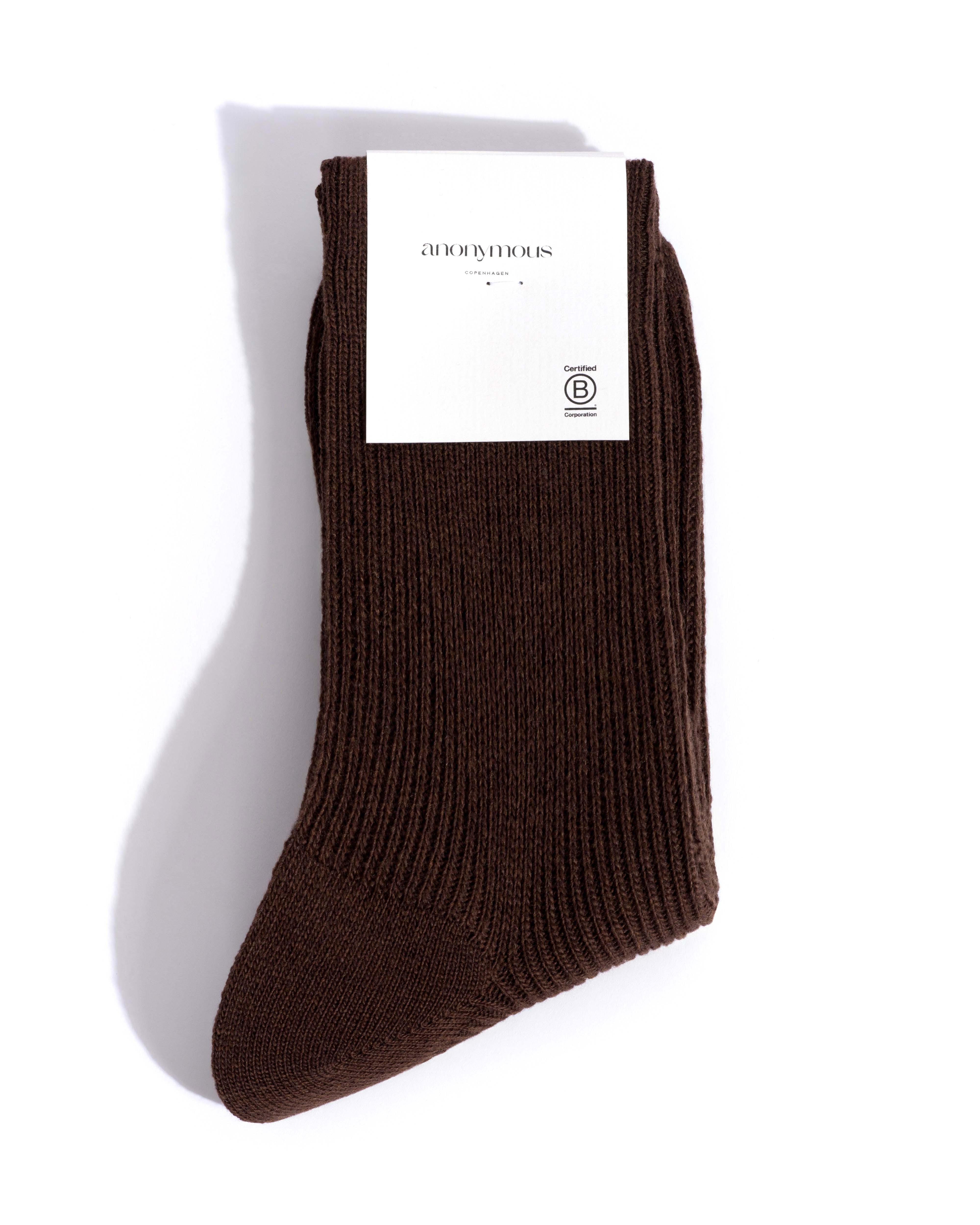Ines silk cashmere socks 30% silk 70% cashmere Chocolate