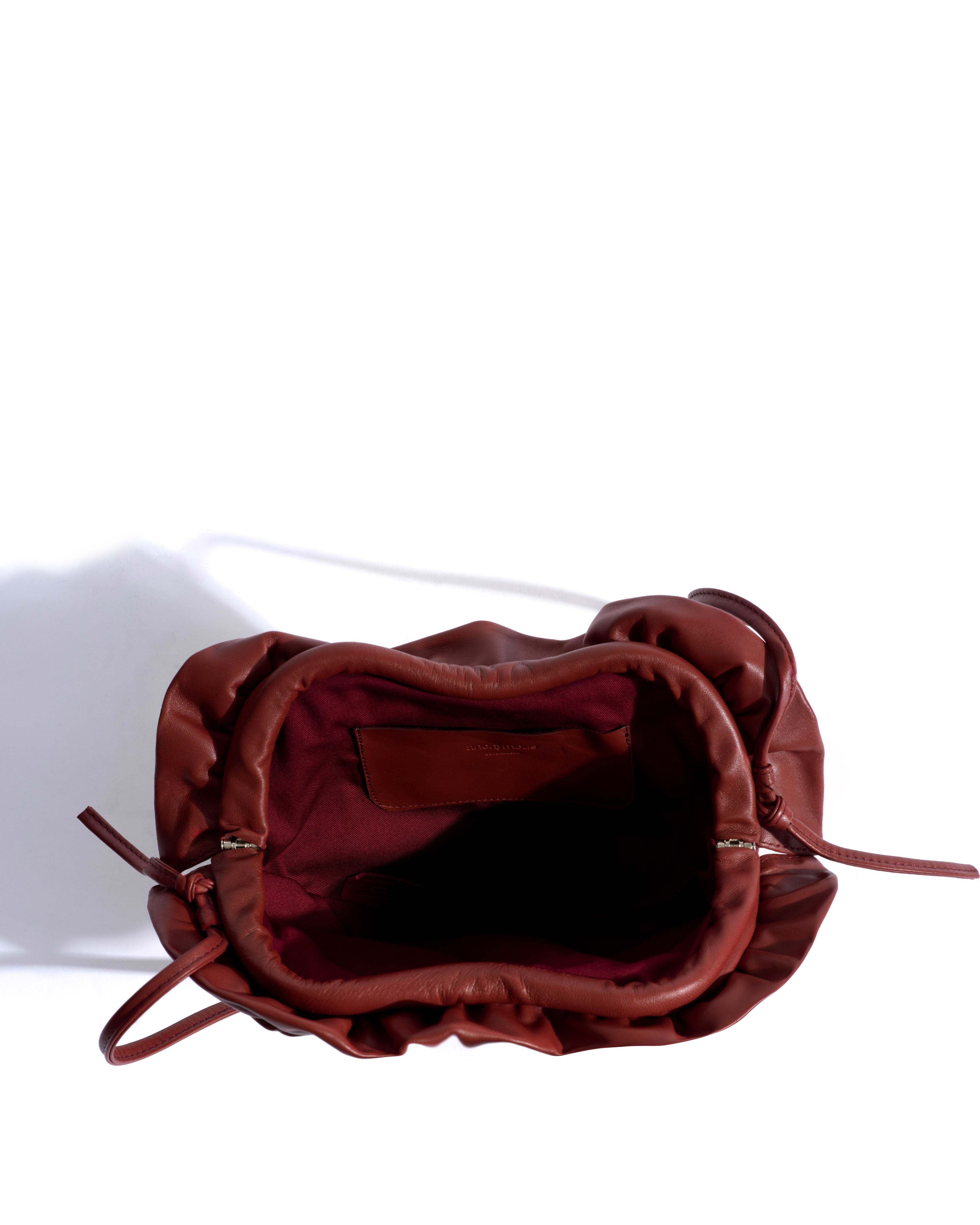 Zally heart bag Shiny lamb Terracotta