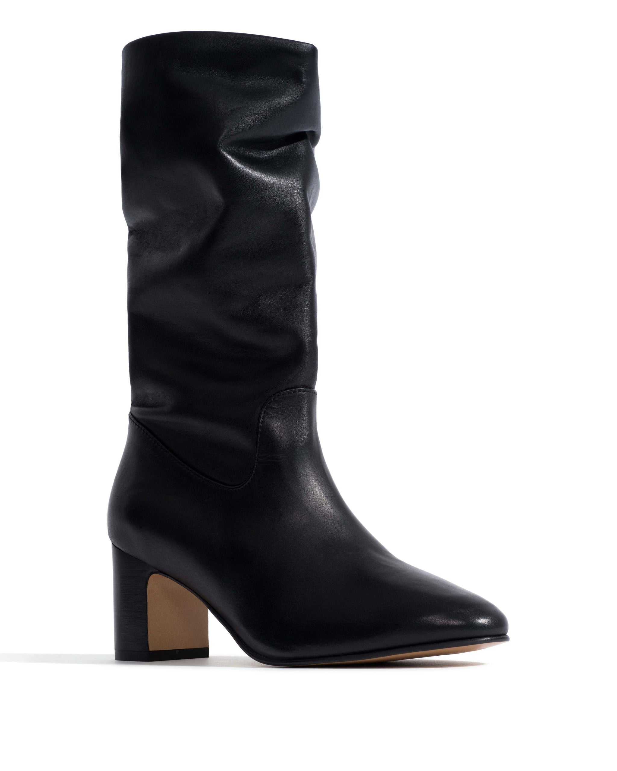 Cacha 55 stacked Soft calf Black