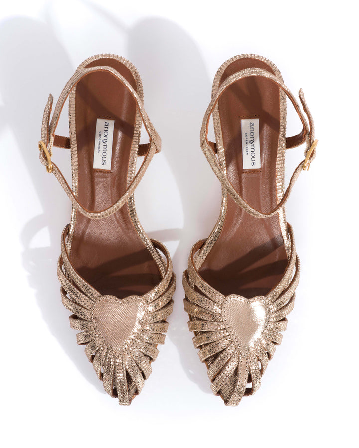 Keesha 55 Lizard metallic goat Vintage champagne– Anonymous