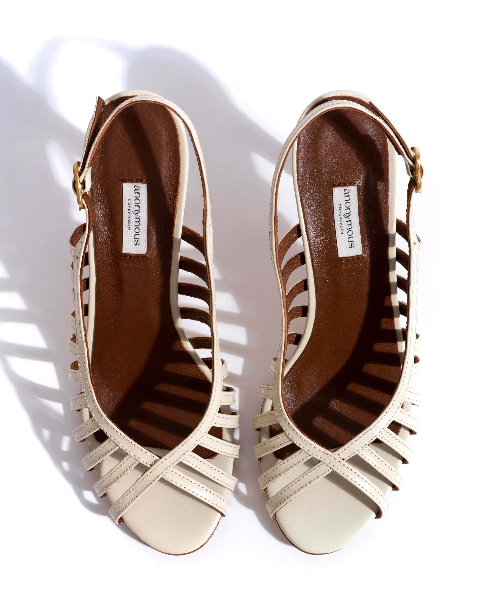 Carminho 75 Crinkled polished goat White sand - Anonymous Copenhagen Heels