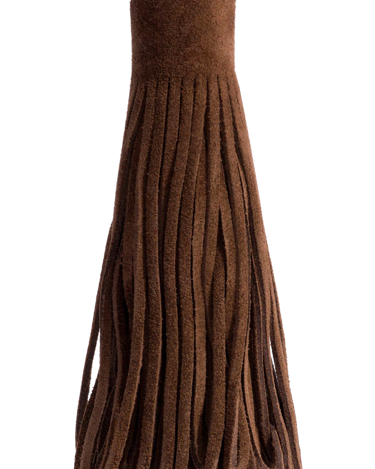 Katty fringe keyring Calf suede Coffee brown