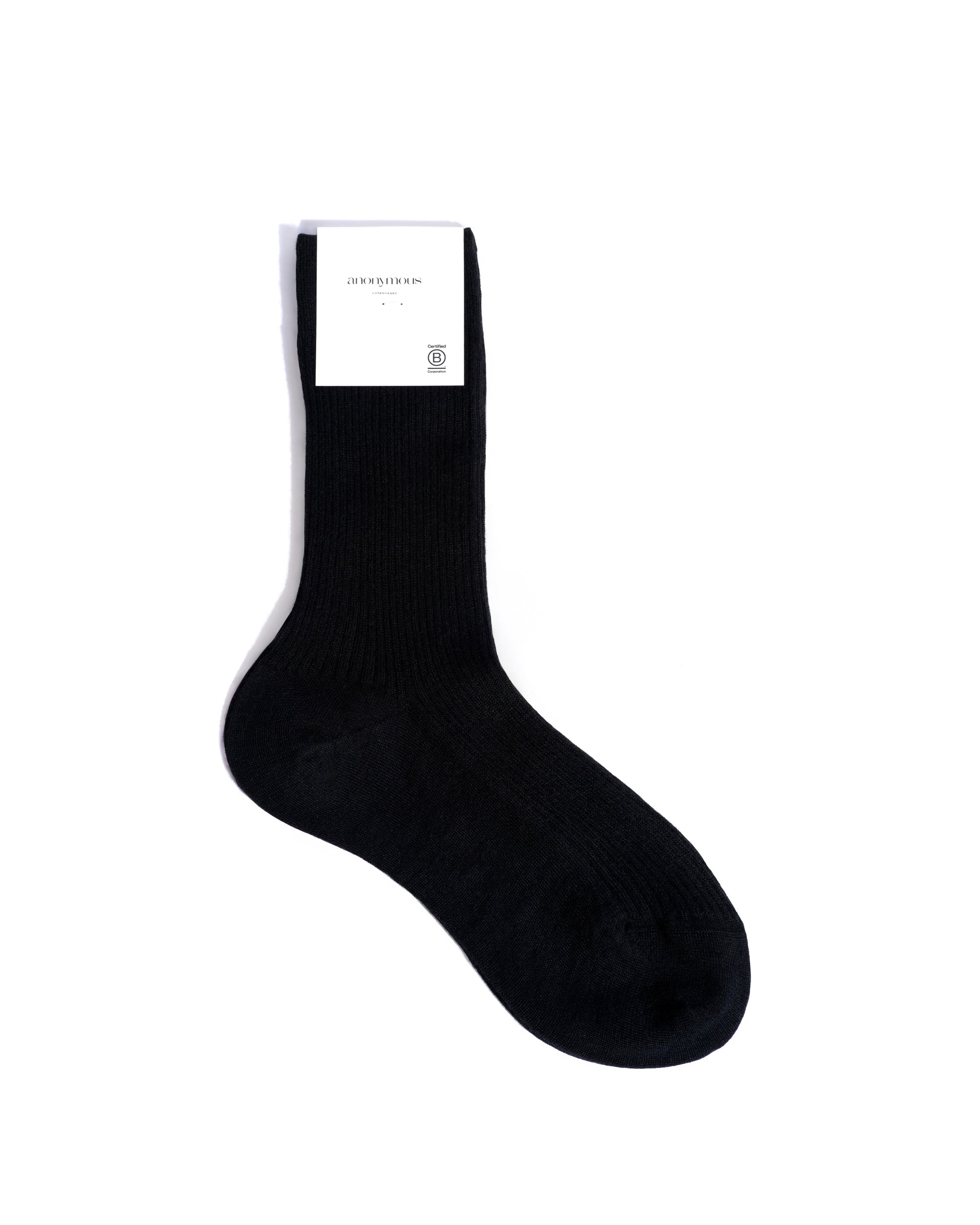 Ines silk cashmere socks 30% silk 70% cashmere Black