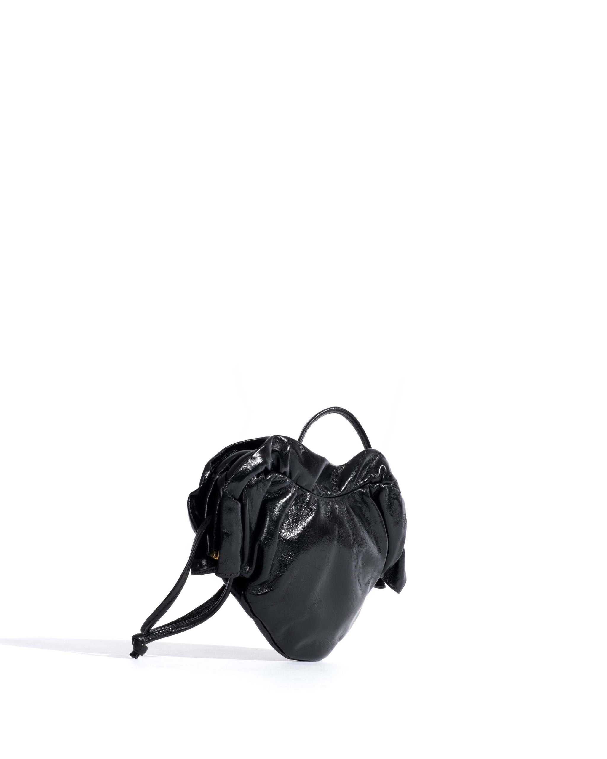 Zally petite heart bag Crinkled polished goat Black - Anonymous Copenhagen Bags