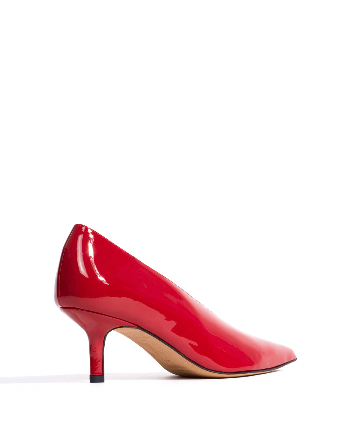 Phia 55 pin Polished soft calf Ruby red