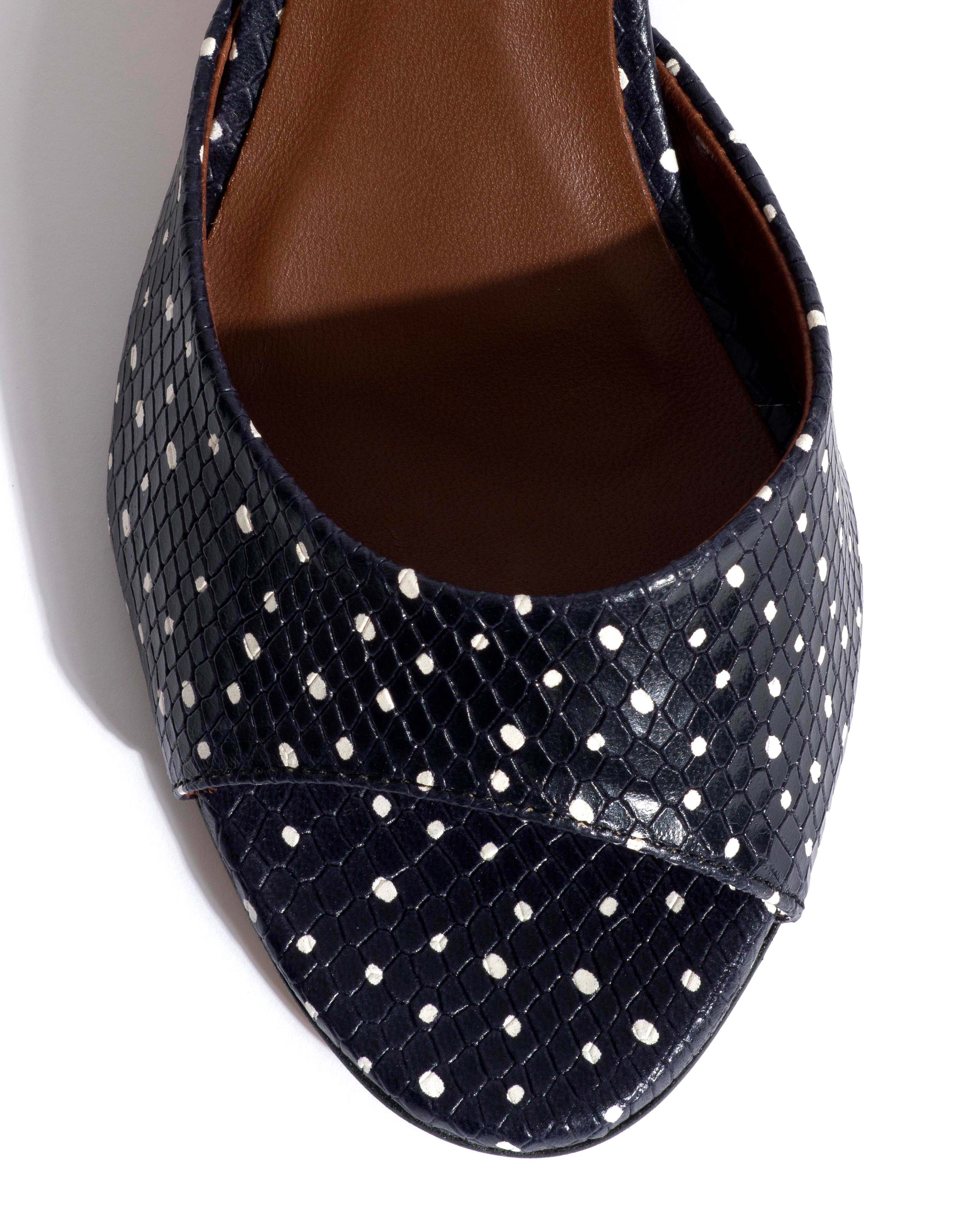 Jolie 55 Spotted snake calf Midnight blue