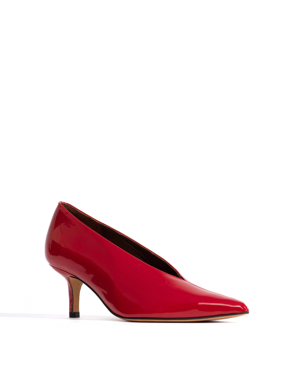 Phia 55 pin Polished soft calf Ruby red