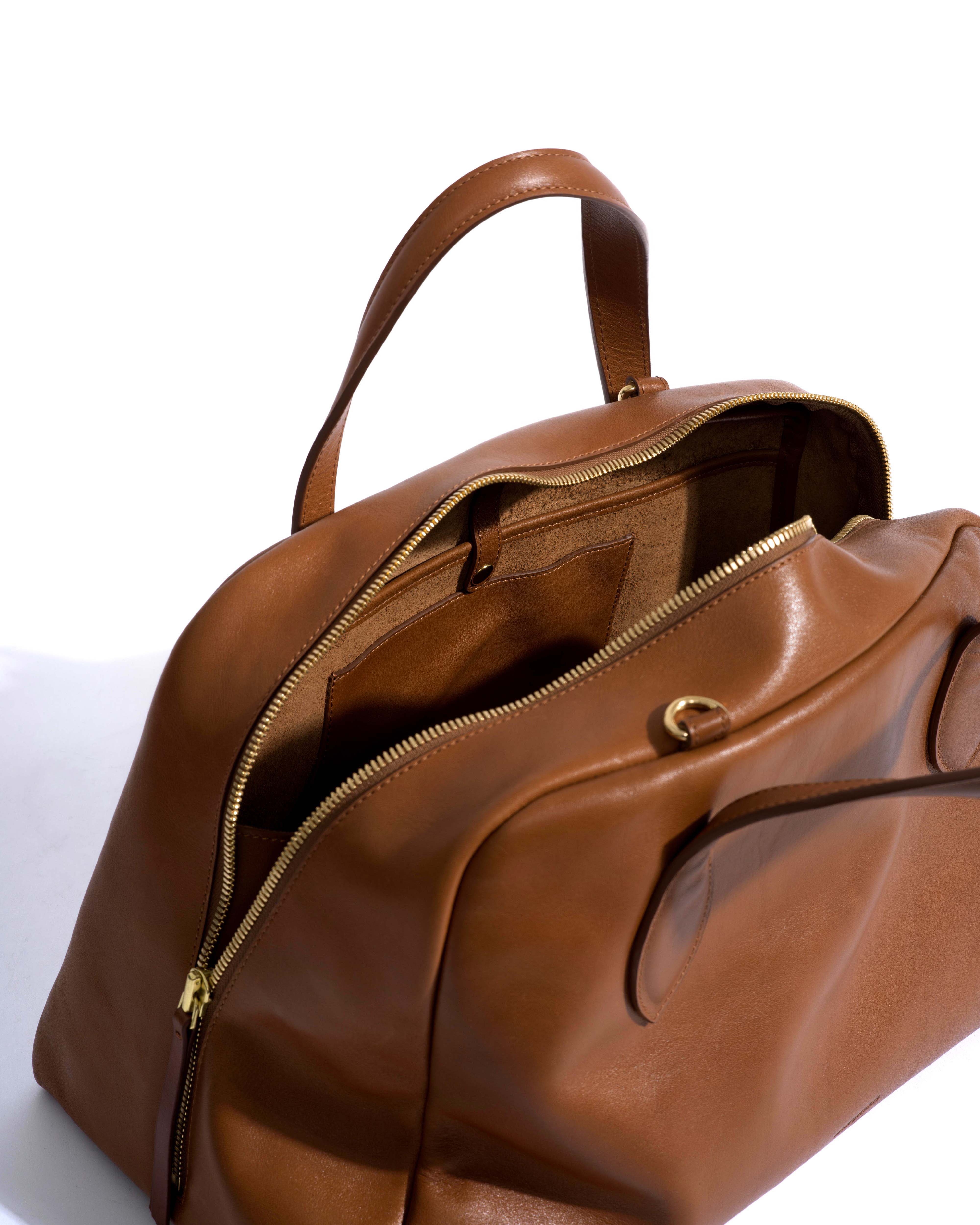 Weekend bowler Vegetal soft calf Cinnamon