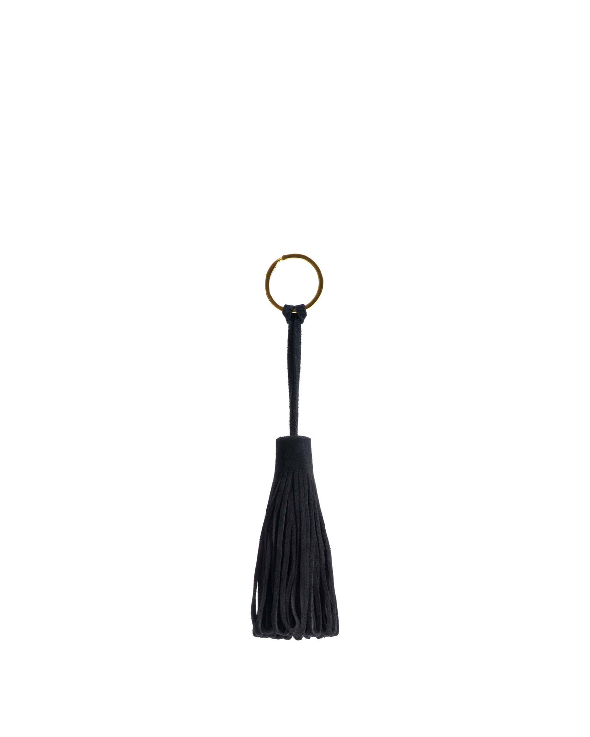 Katty fringe keyring Calf suede Black