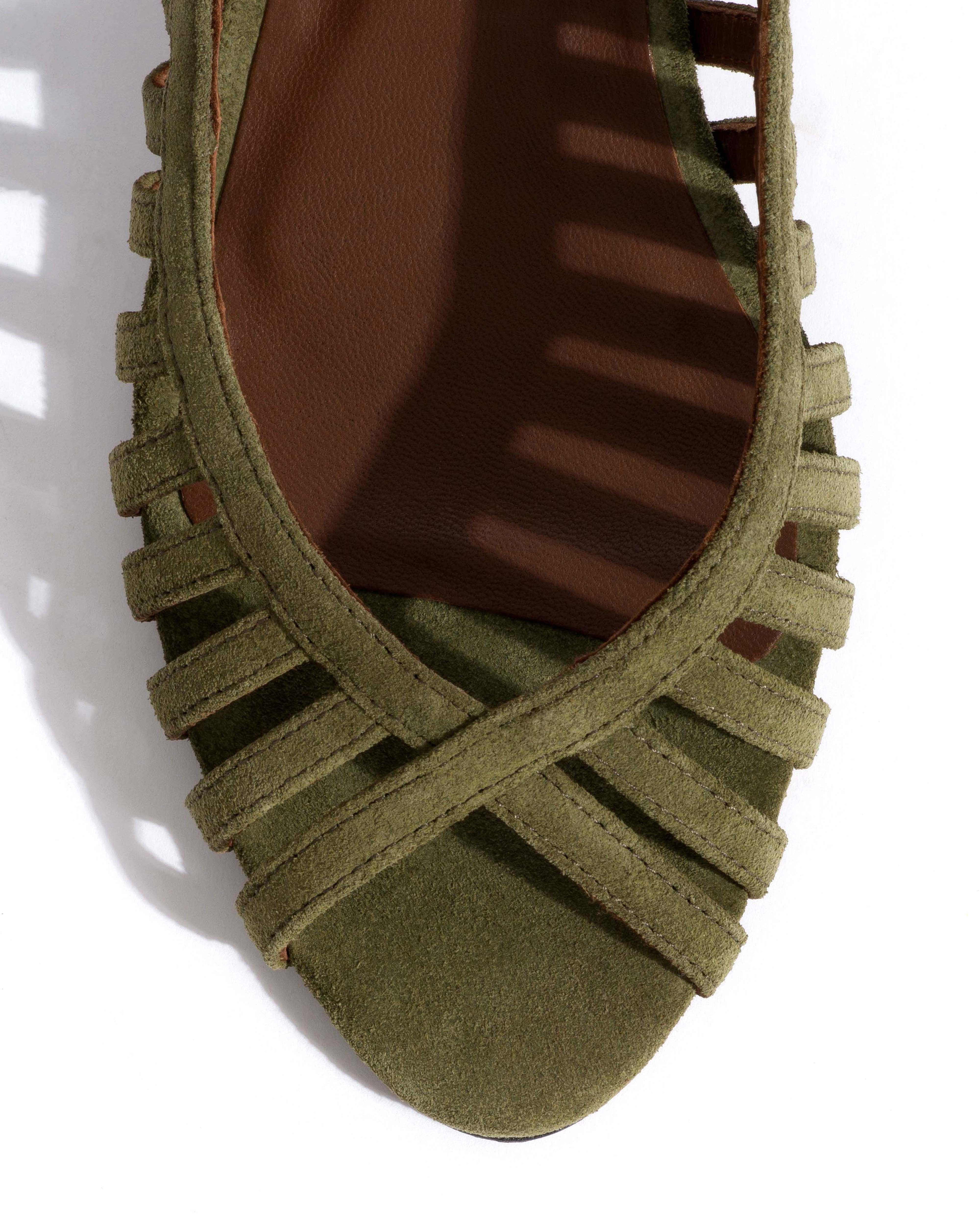 Carminho 40 stiletto Calf suede Olive green