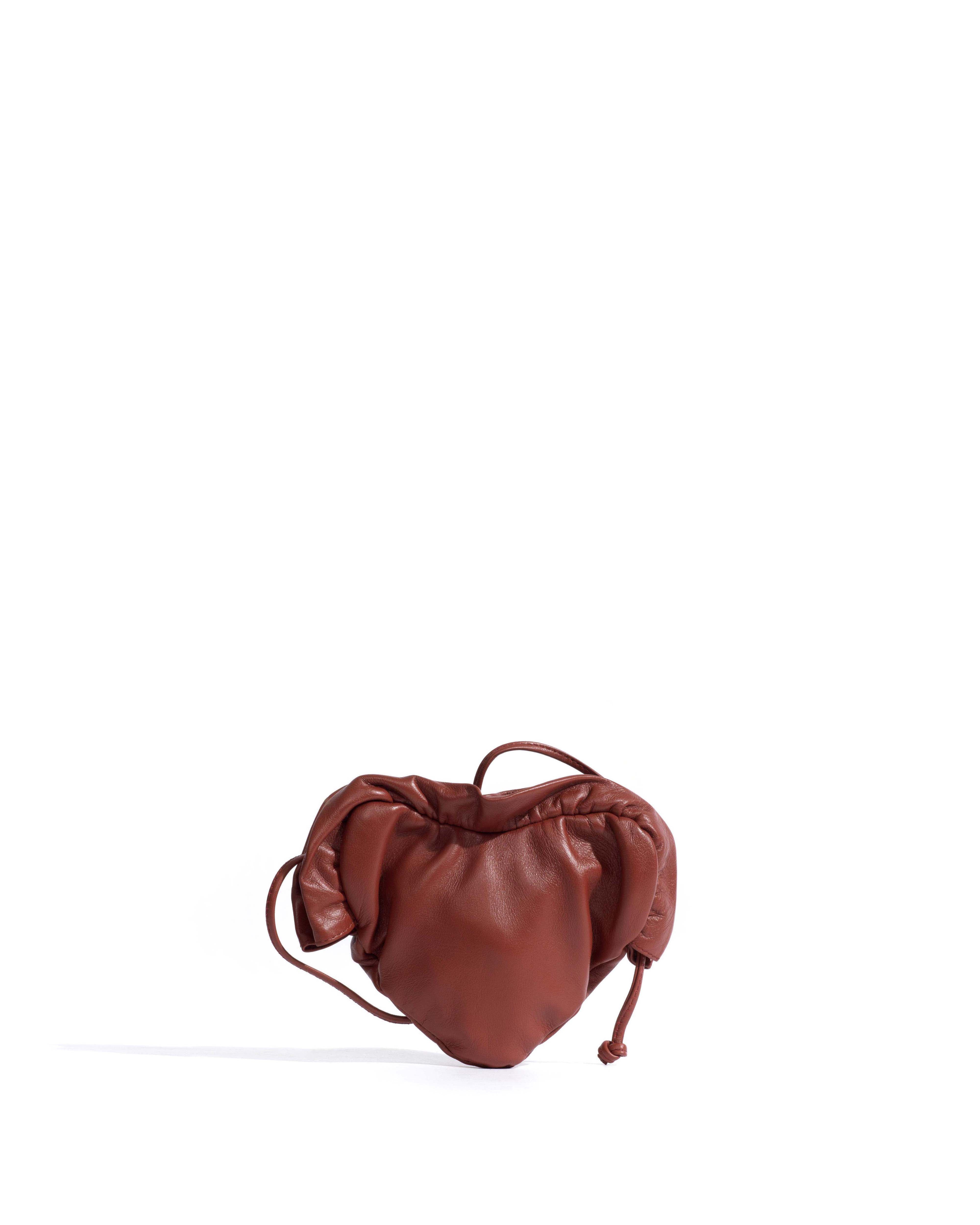 Zally petite heart bag Shiny lamb Terracotta