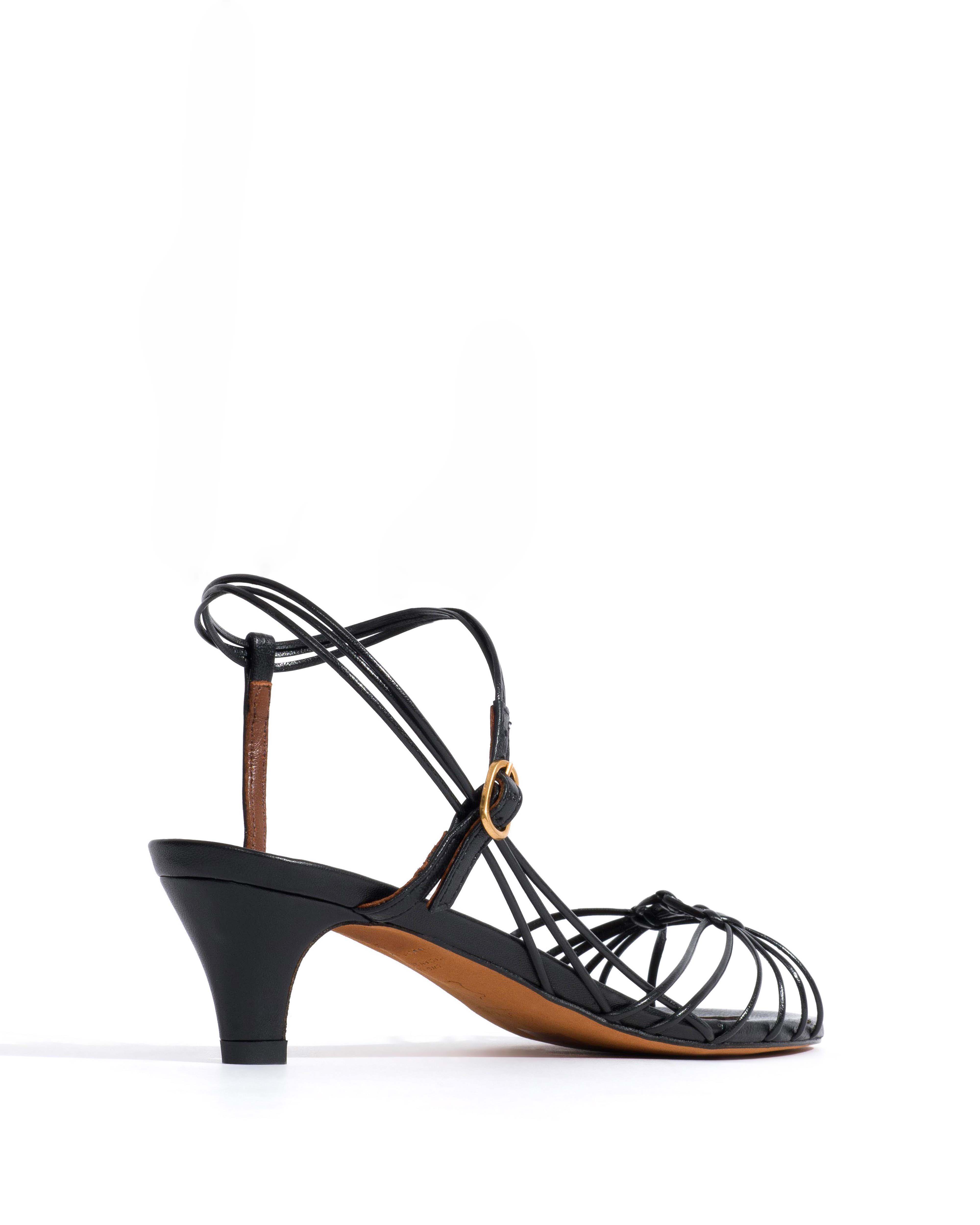 Savannah 40 hand-braided Shiny lamb Black