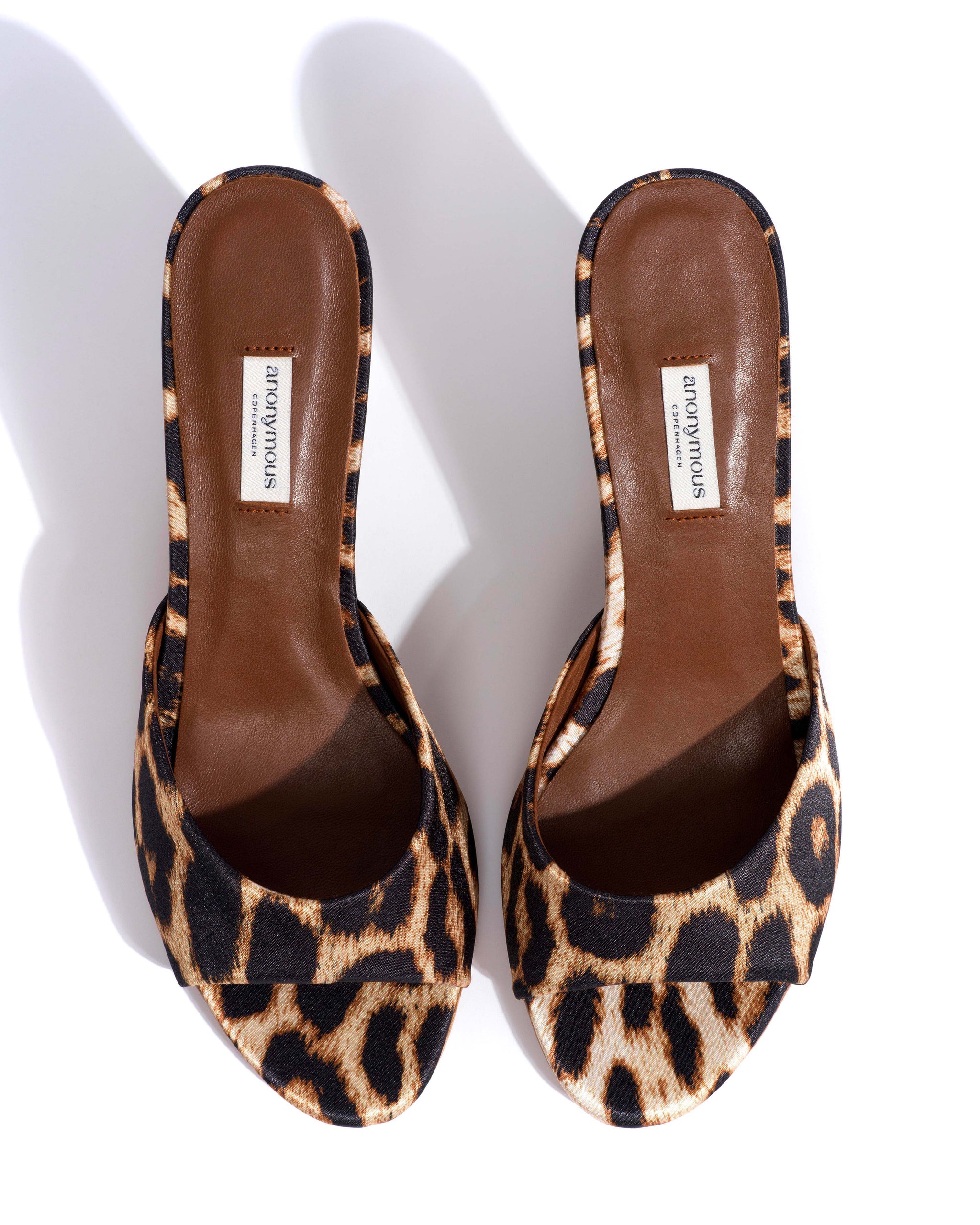 Gwen 75 wedge Satin print Leopard - Anonymous Copenhagen Heels