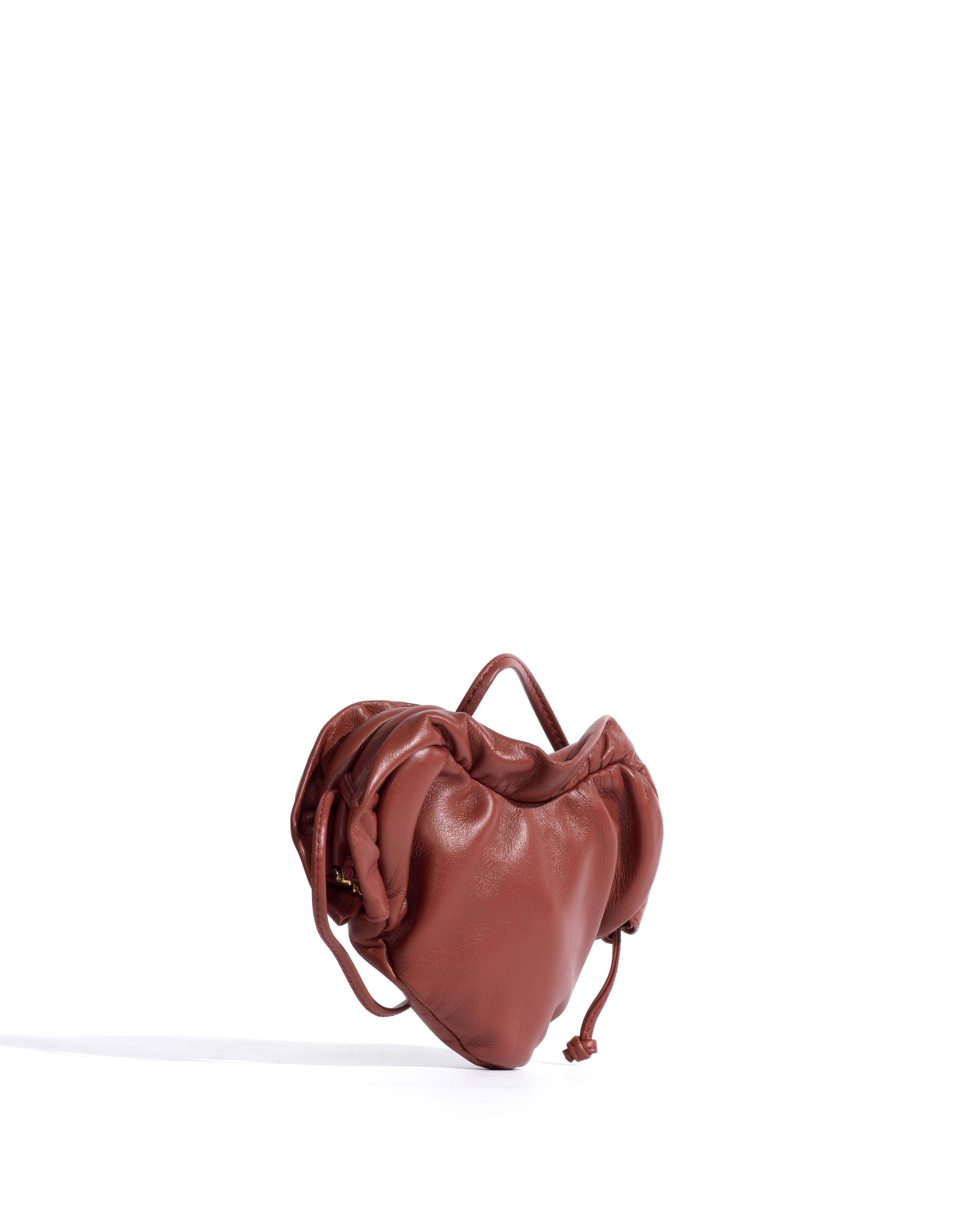 Zally petite heart bag Shiny lamb Terracotta