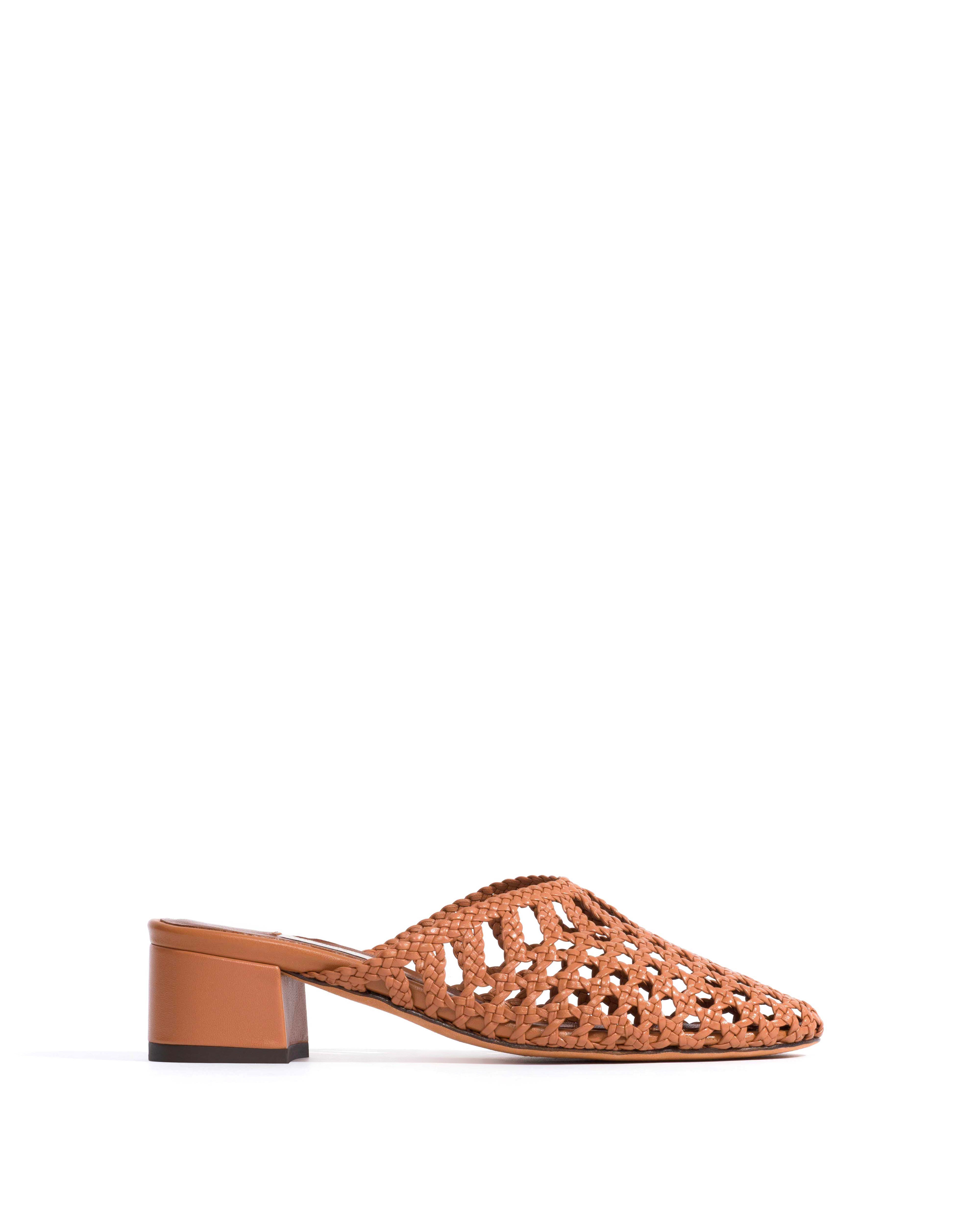 Sabrina 40 hand-braided leather Caramel