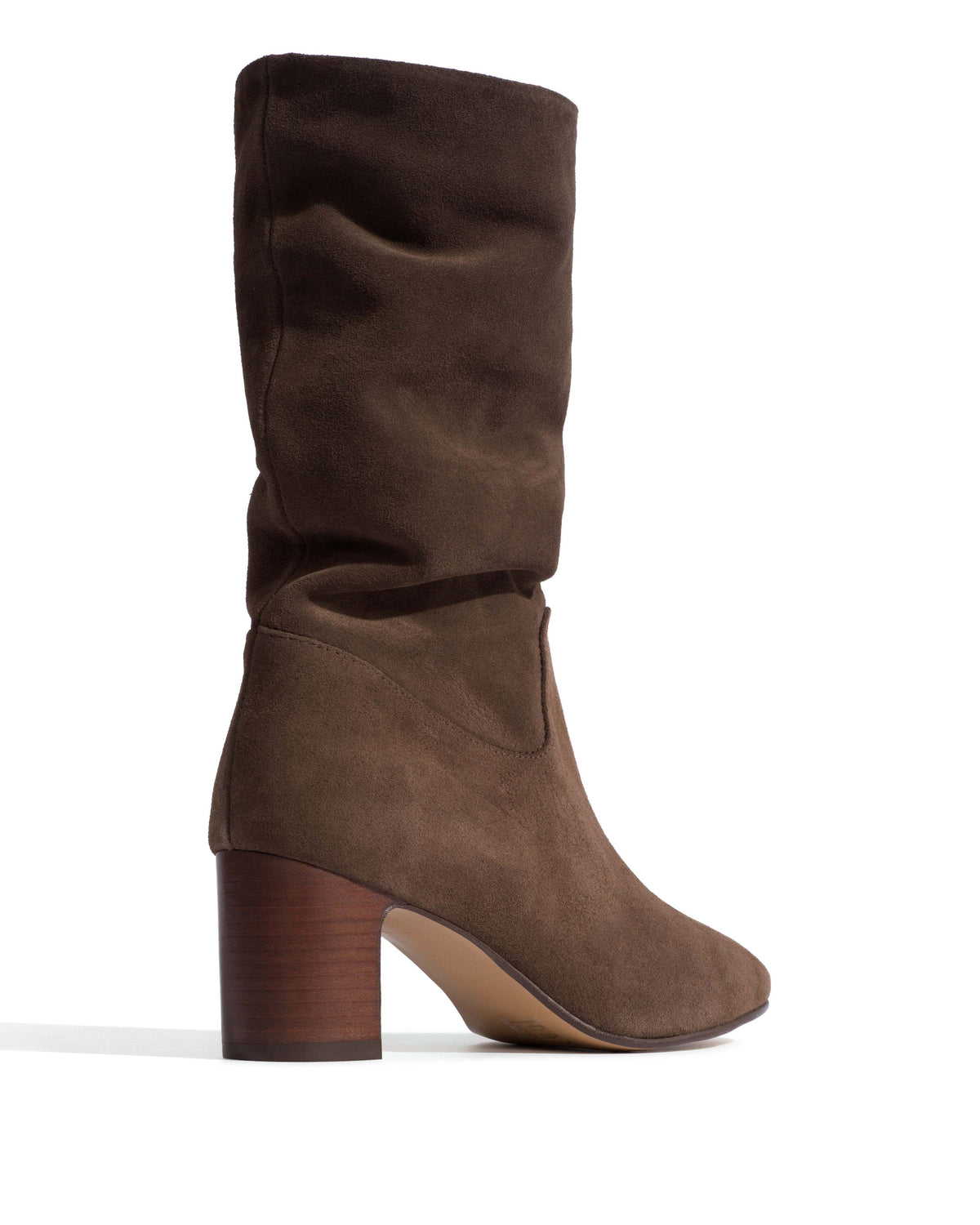 Cacha 55 stacked Calf suede Coffee brown