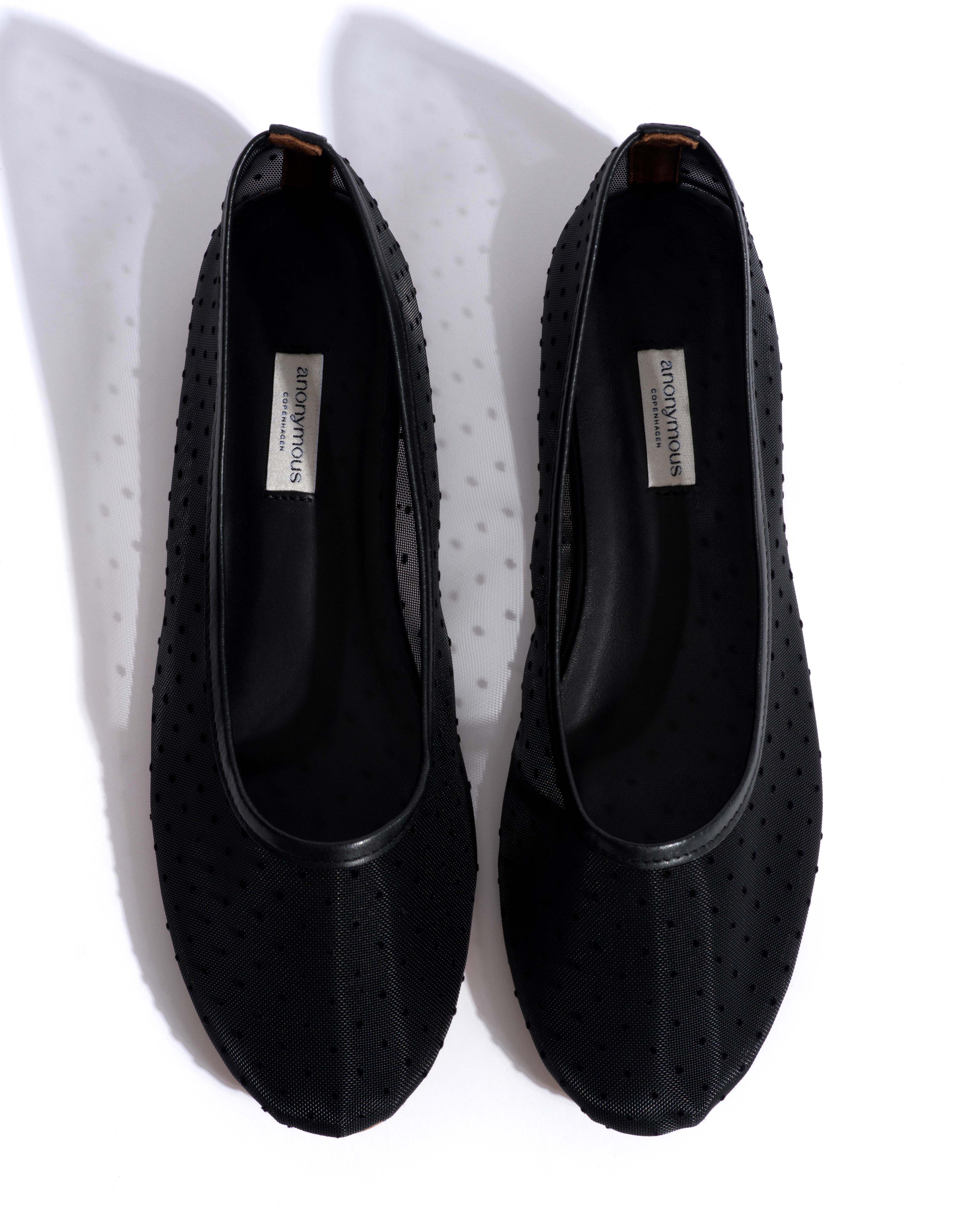 Sacha mesh Shiny lamb & dot velvet mesh Black