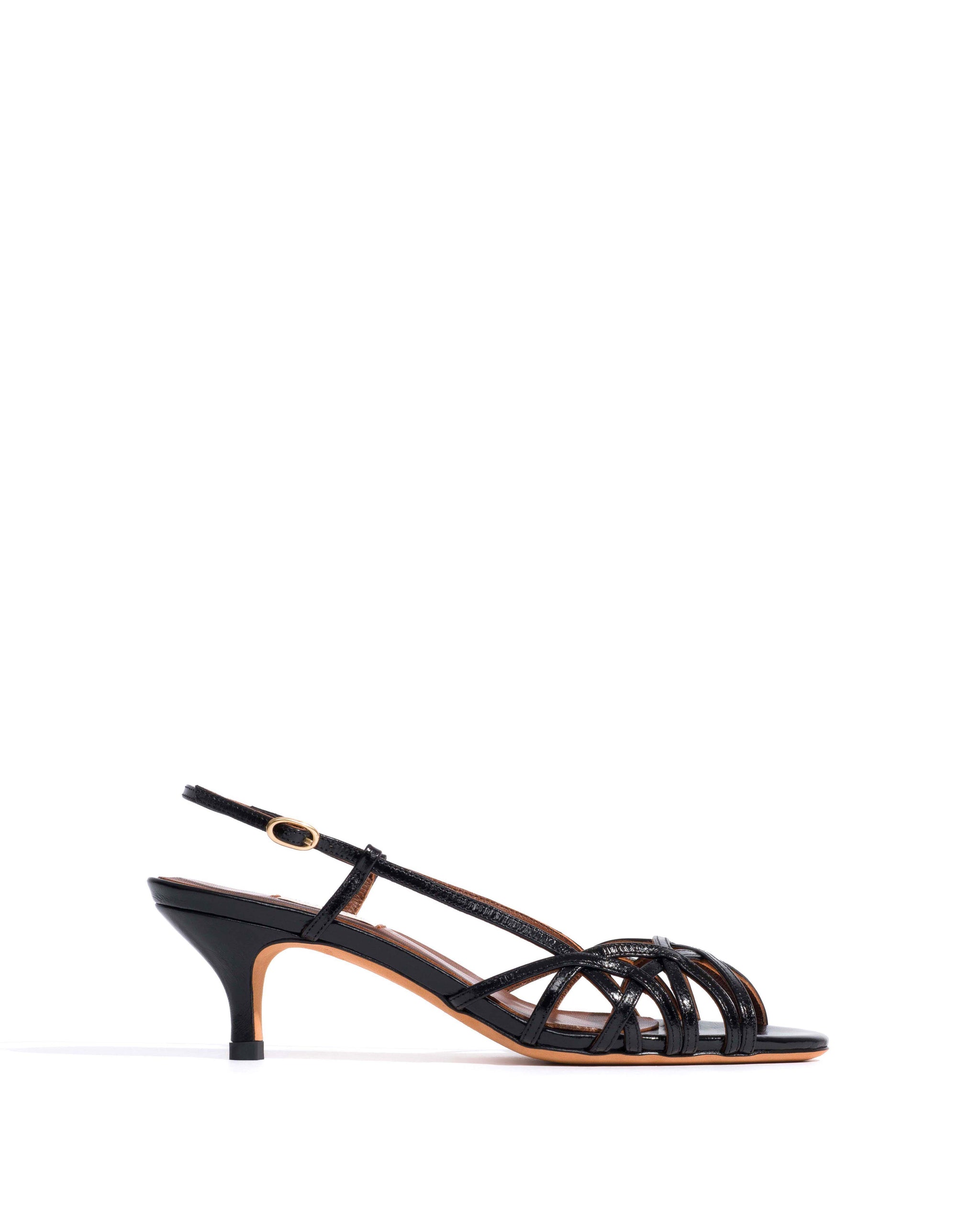 Scarlett 50 kitten Crinkled polished goat Black - Anonymous Copenhagen Heels
