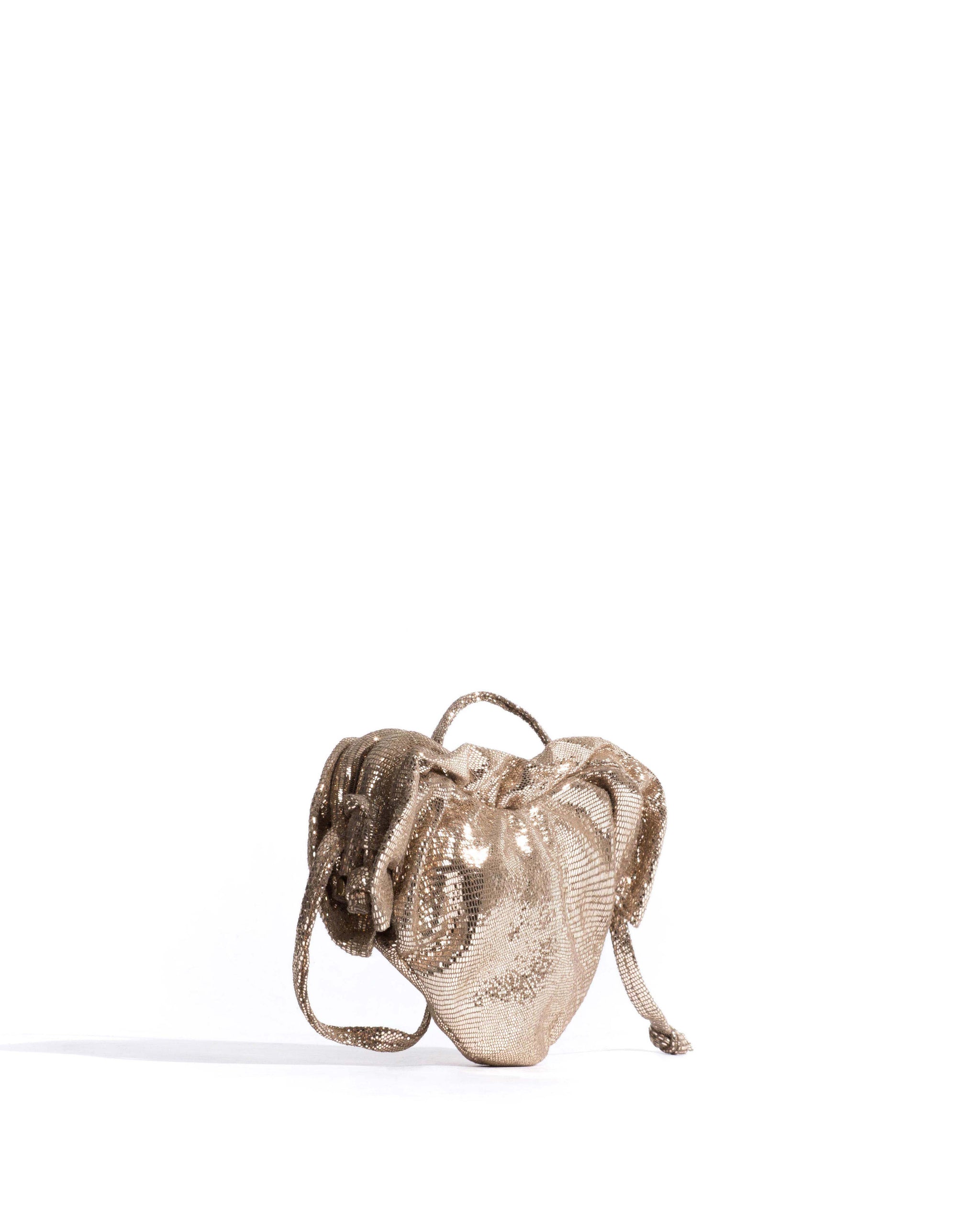 Zally petite heart bag Lizard metallic goat Vintage champagne - Anonymous Copenhagen Bags