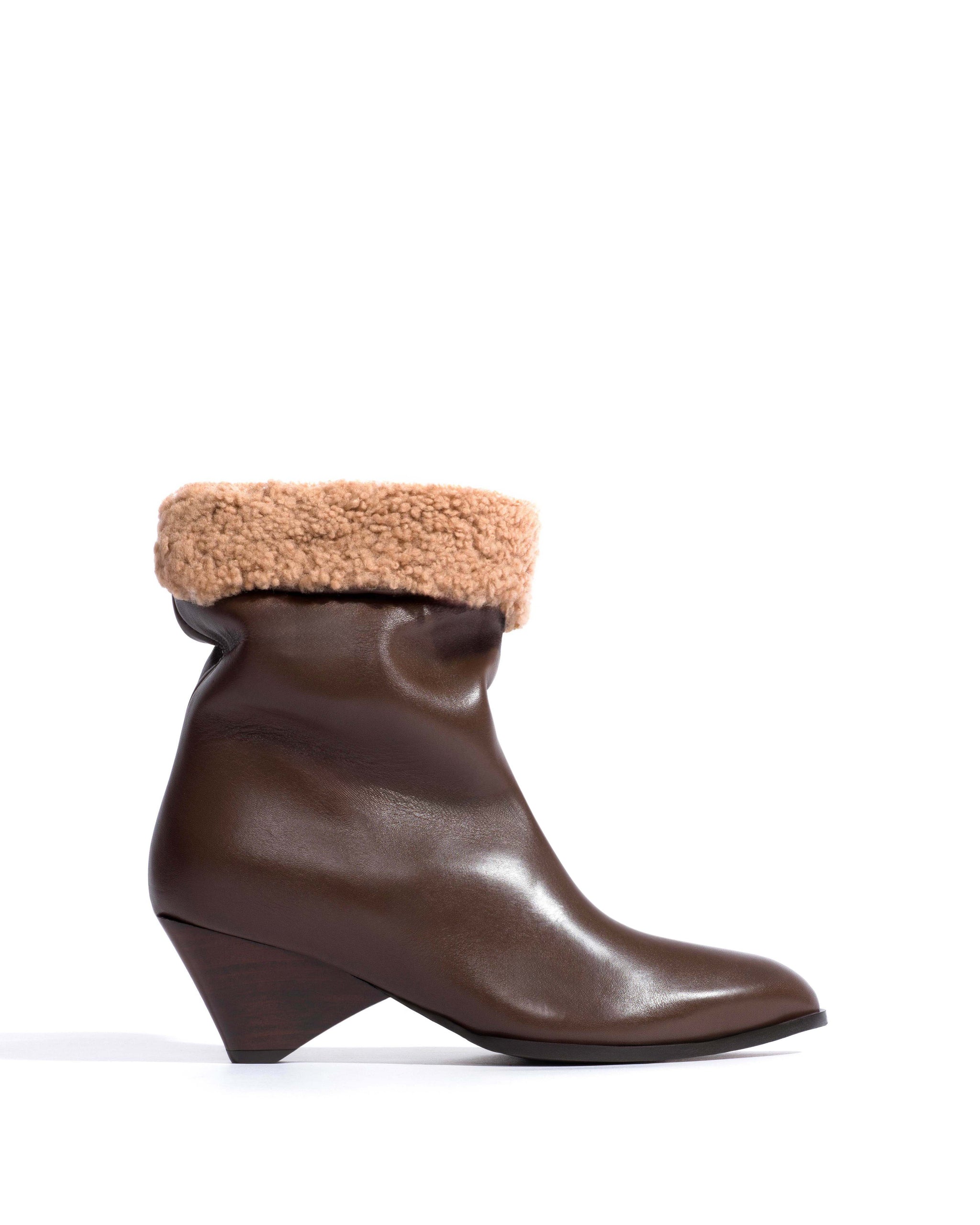 Vully 50 triangle lamb shearling Soft calf Dark taupe