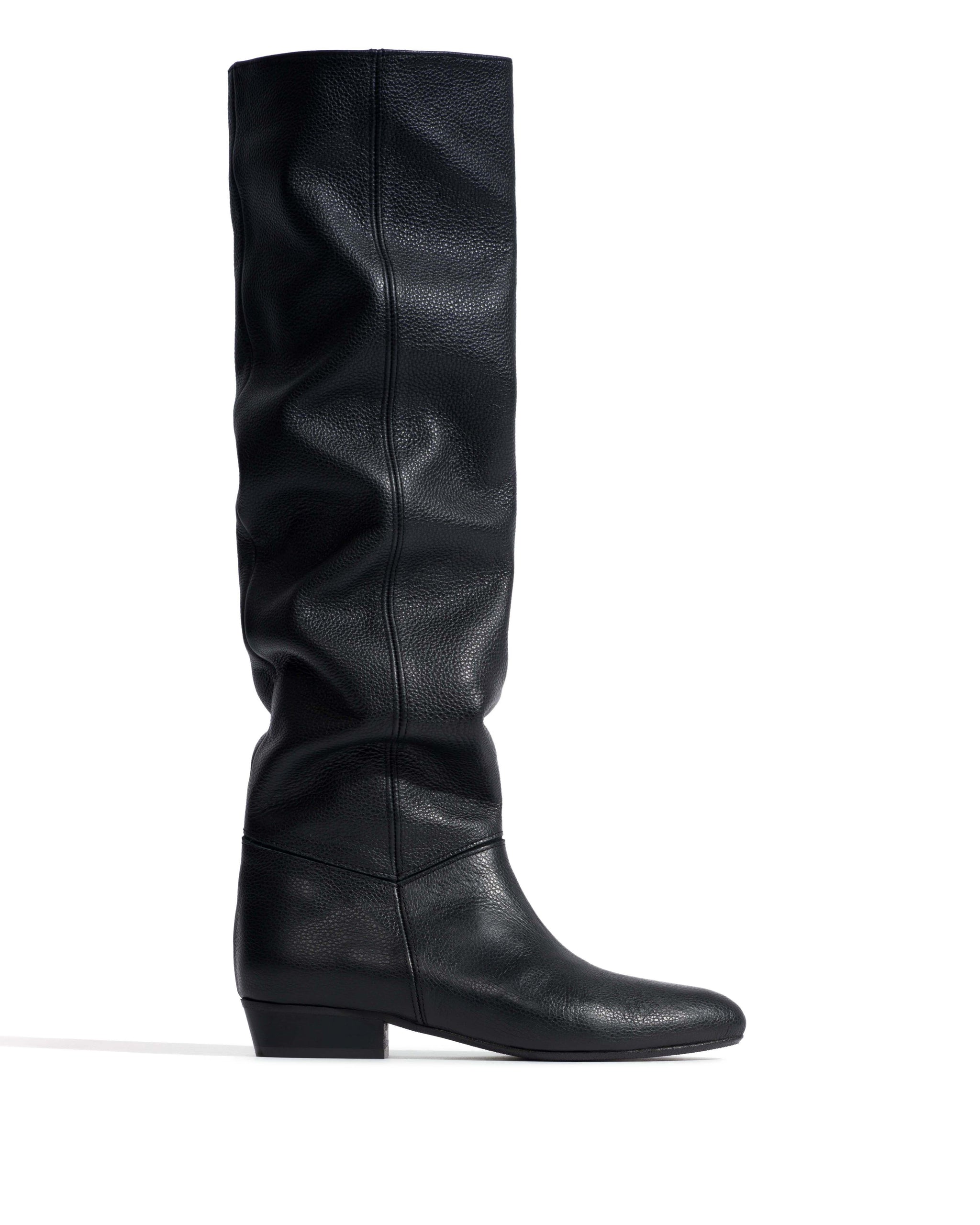 Jadah 20 Pebbled soft calf & suede leather Black