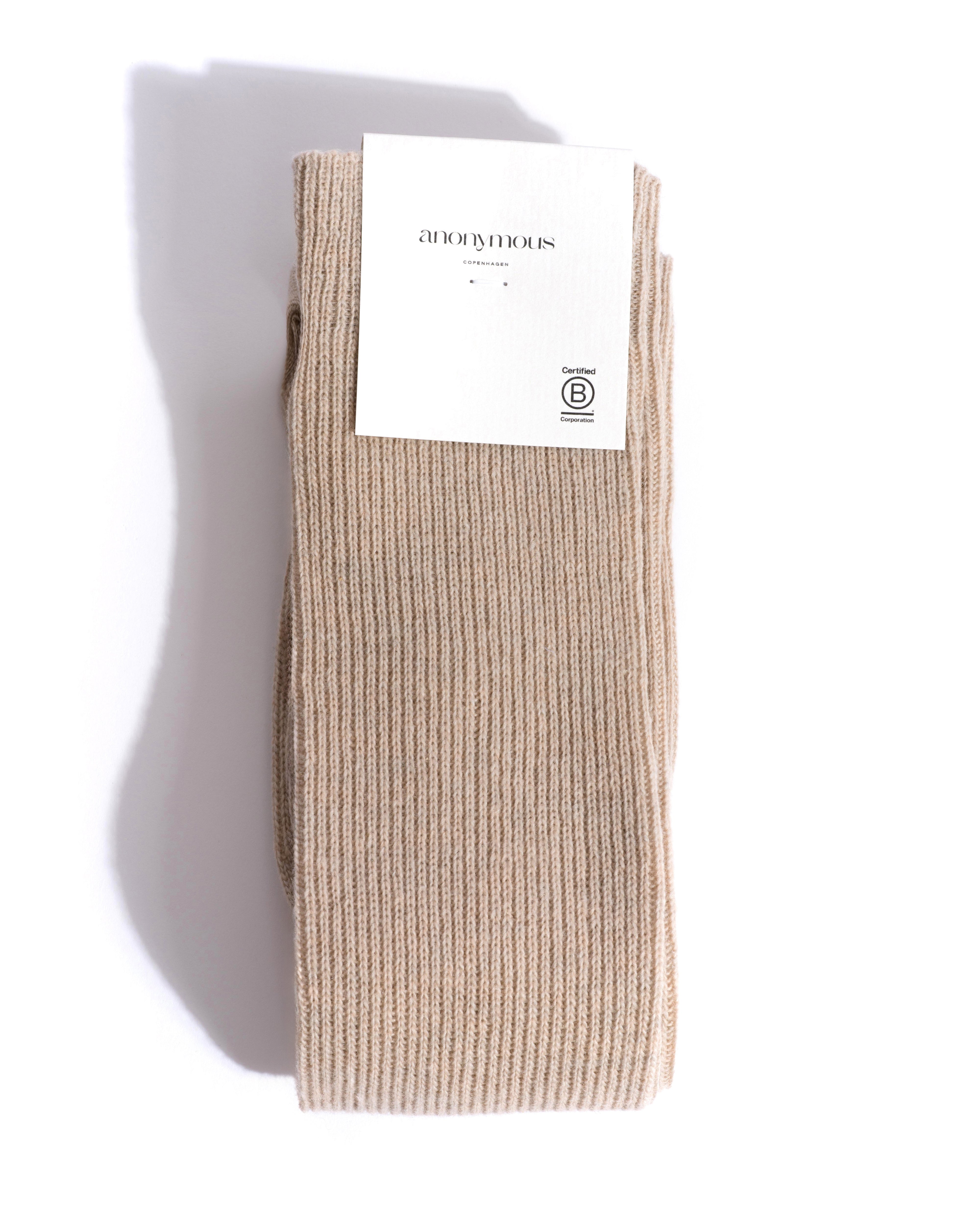Lanai knee-high cashmere socks 70% wool 30% cashmere Mushroom